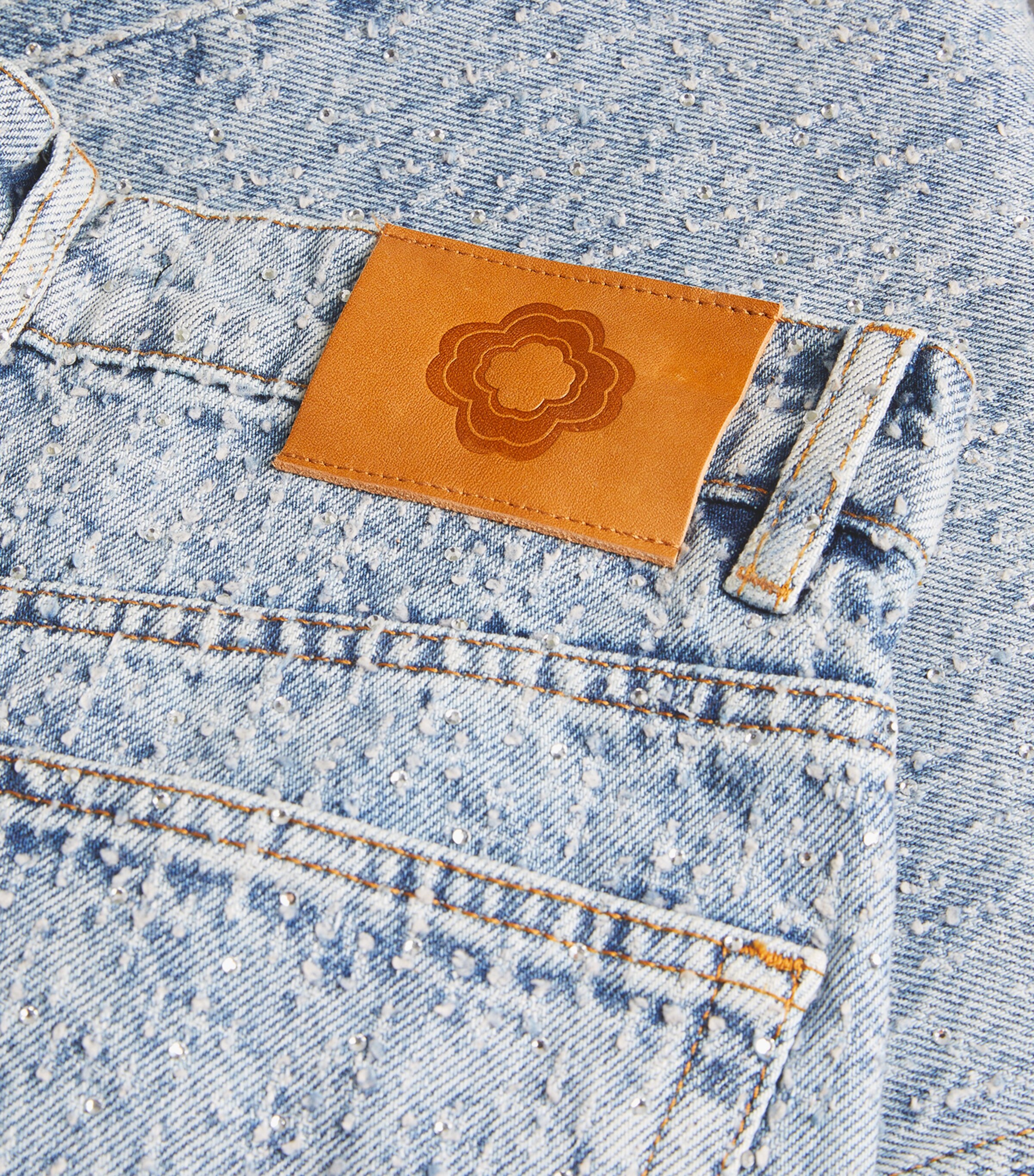 Maje Womens Crystal-Embellished Jeans Blue Image 5