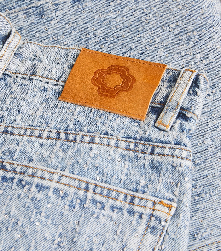 Maje Womens Crystal-Embellished Jeans Blue Image 5