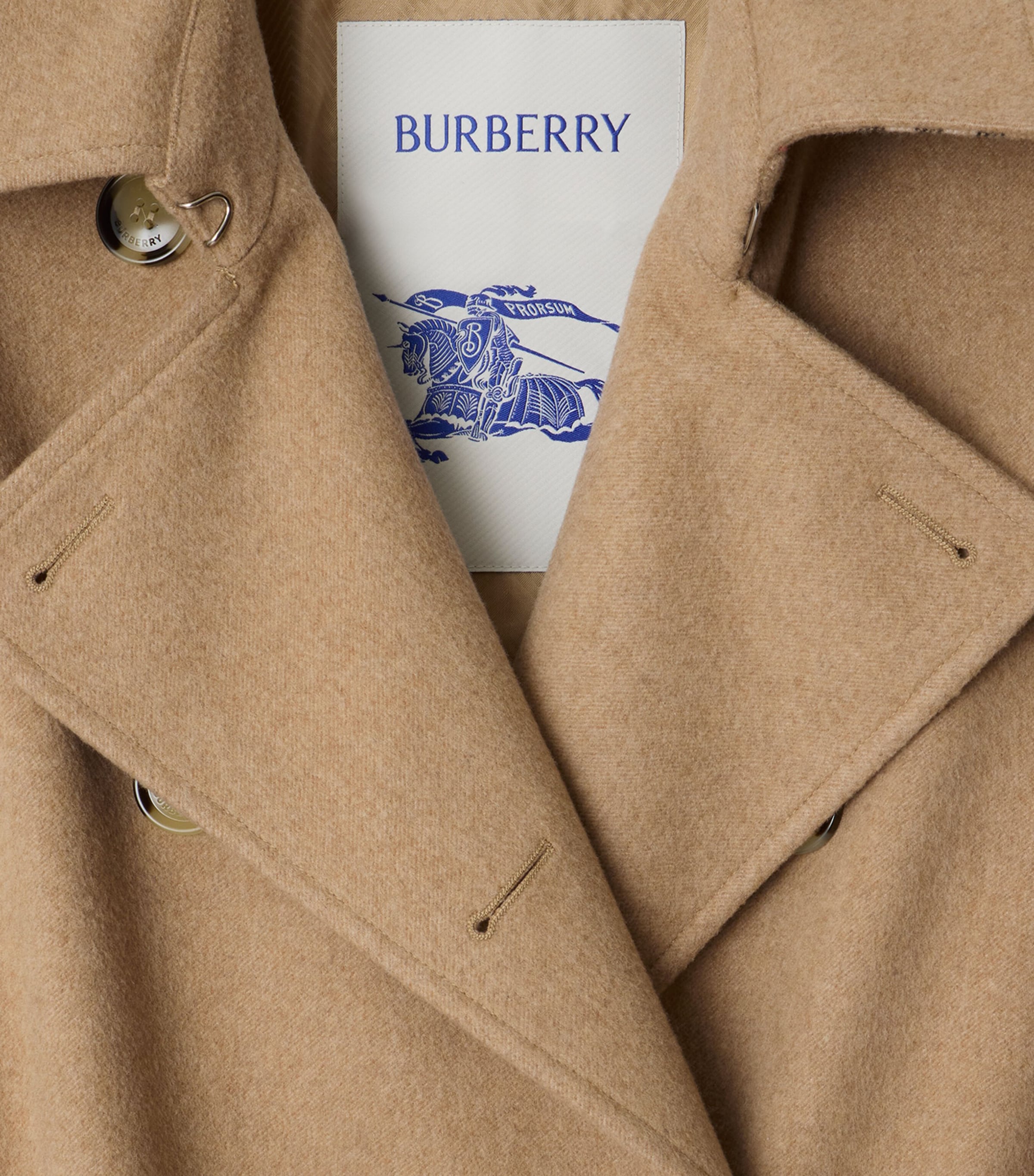 Burberry Beige Cashmere Long Kensington Heritage Trench Coat