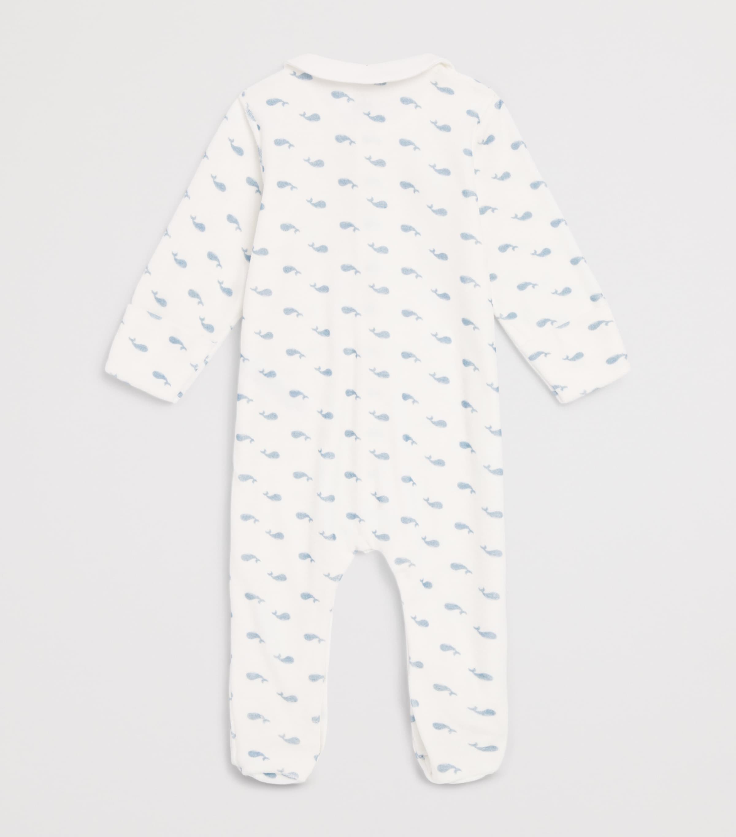 Petit Bateau Cotton All-In-One (0-24 Months) Marshmallow/rivi Image 2