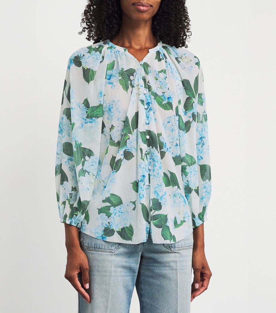 Chiffon Floral Teagan Blouse 40522HHW IVRY/LT BLU Image 3