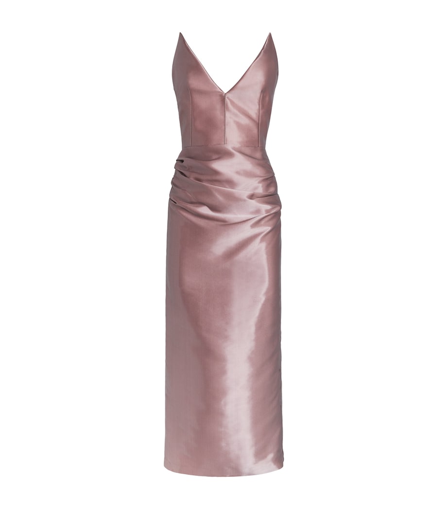 Maticevski Womens Satin Saucy Minx Midi Dress Smoke Pink Image 1
