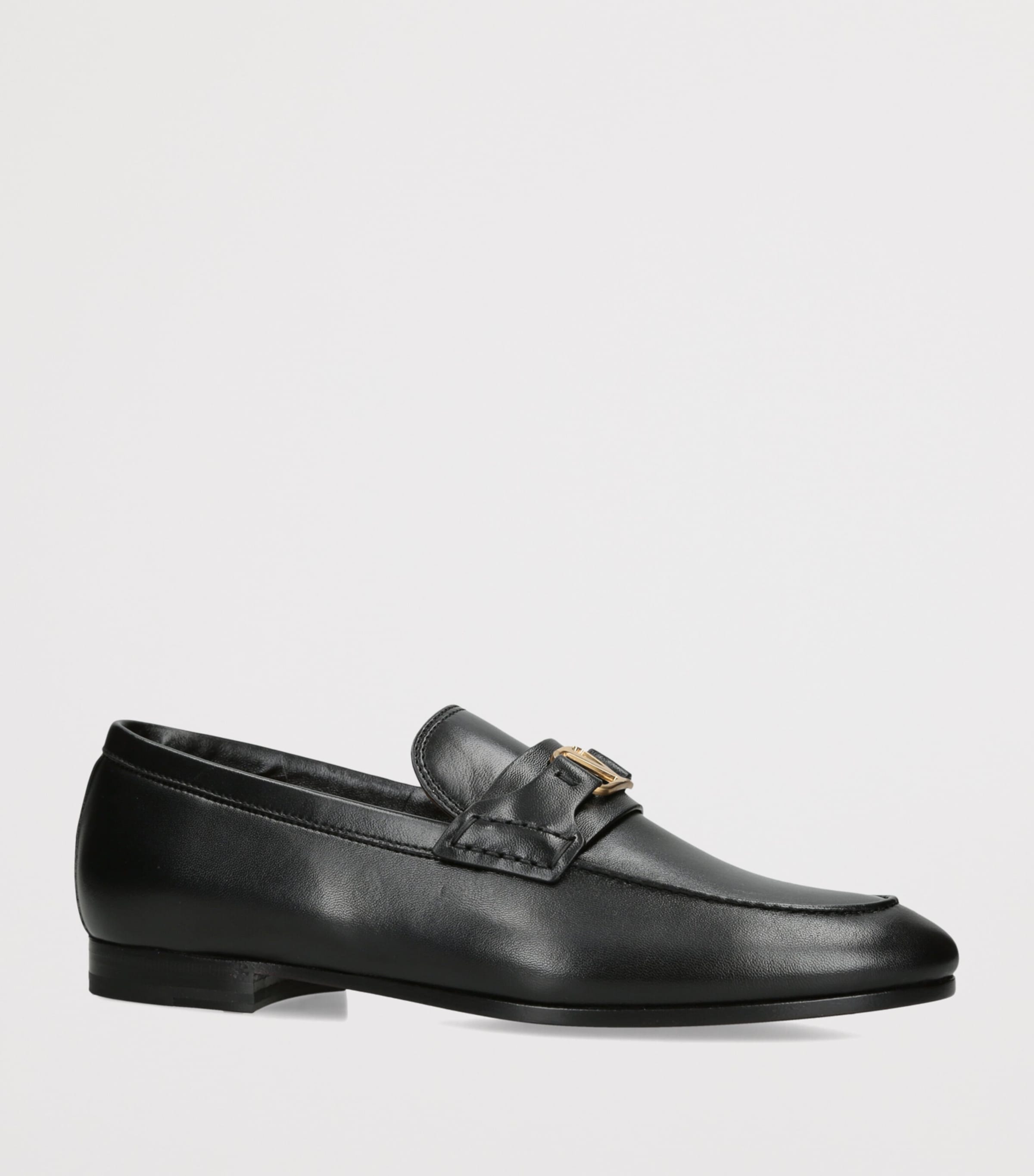 Valentino Garavani Leather VLogo Loafers Black Image 2