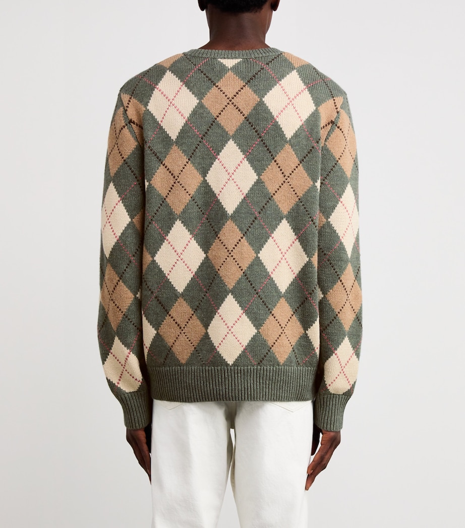 Polo Ralph Lauren Mens Cotton-Wool Argyle Sweater Green Image 4