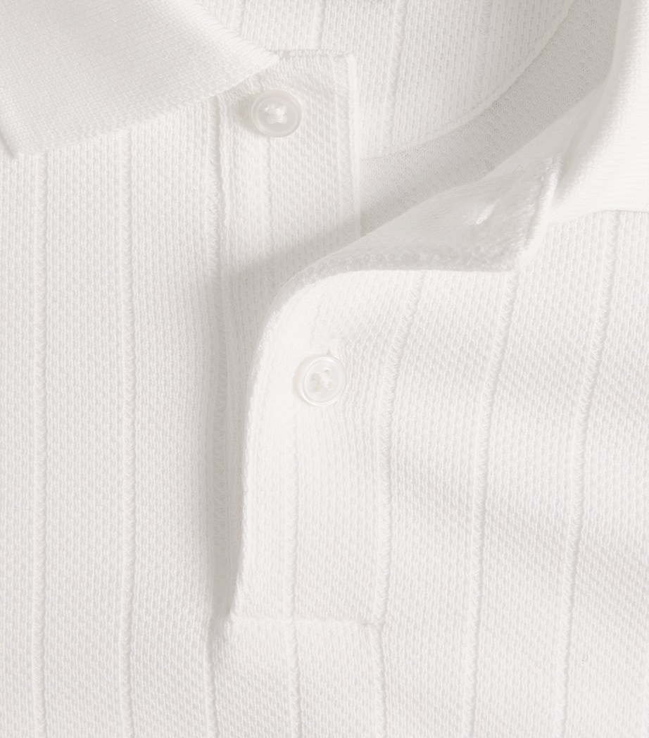 Vince Mens Pima Cotton Knit Polo Shirt Optic White Image 6