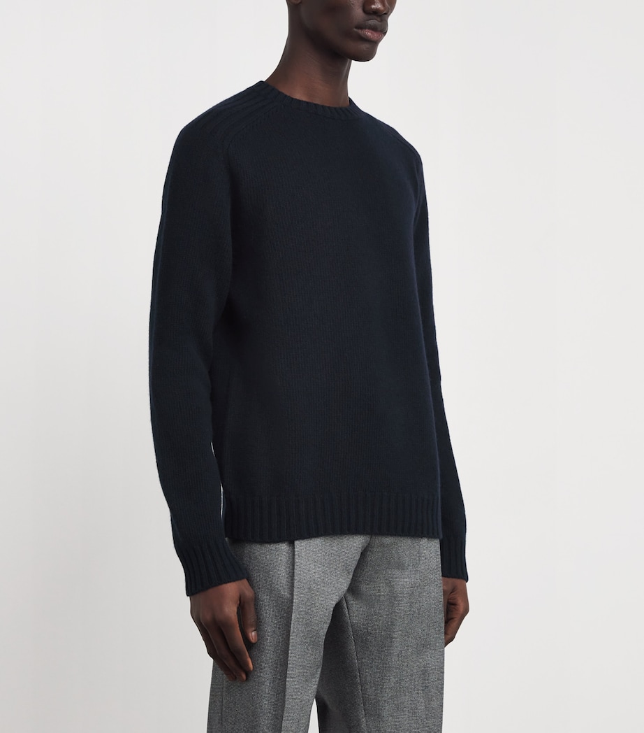 Wool Crew-Neck Sweater 9200 BLUE Image 3