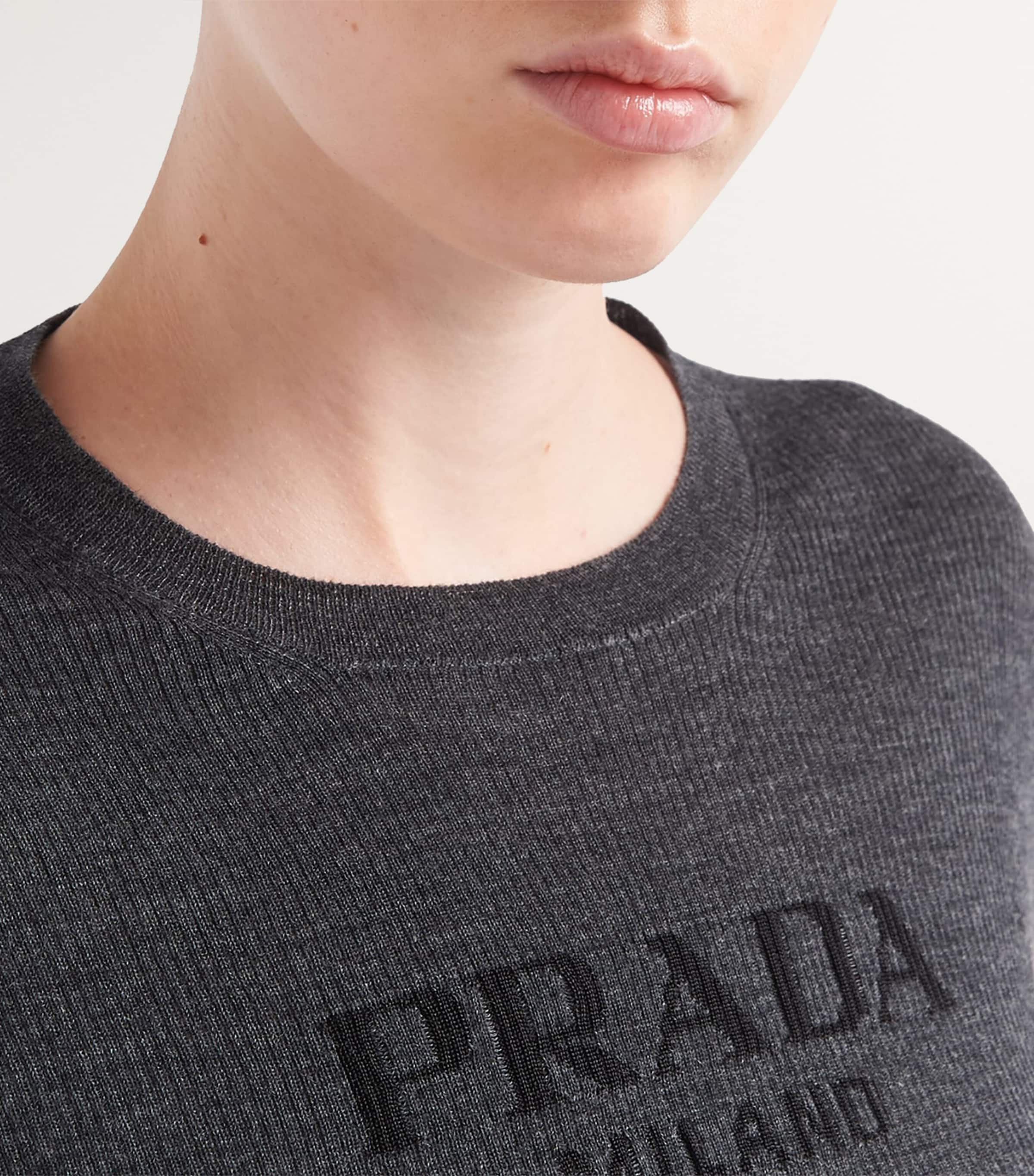 Wool-Blend Superfine Logo Sweater F0308 Image 5