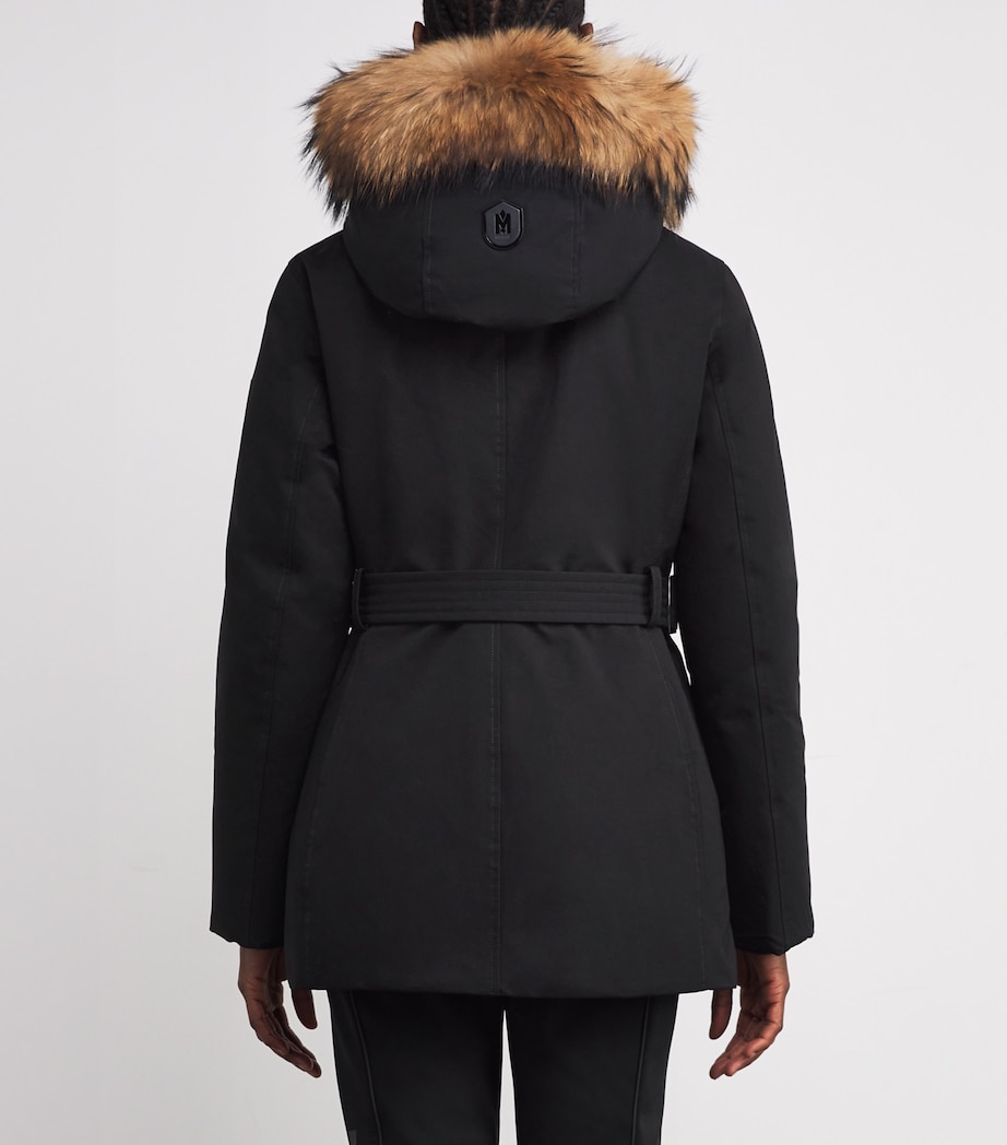 Down Racoon Fur-Trim Jeni-FZ Coat C0001BLACK Image 4