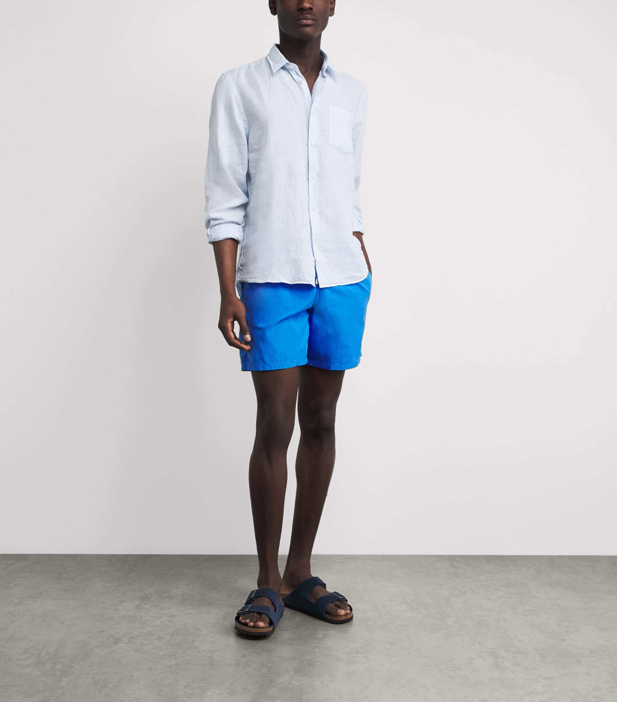 Vilebrequin Mens Linen Shirt Bleu Ciel Image 2