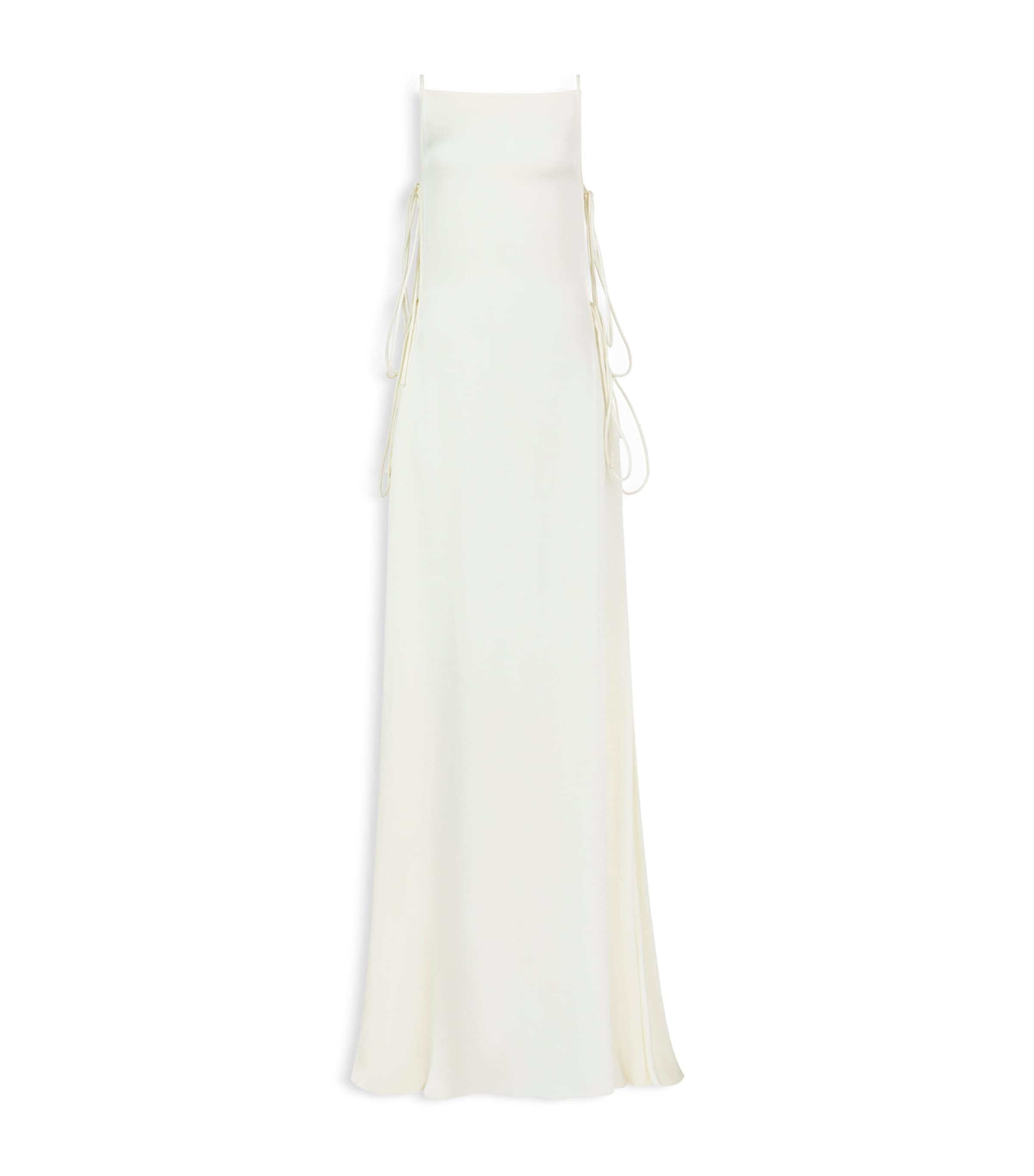 Alaïa Womens Cady Tied Maxi Dress Creamy White Image 1