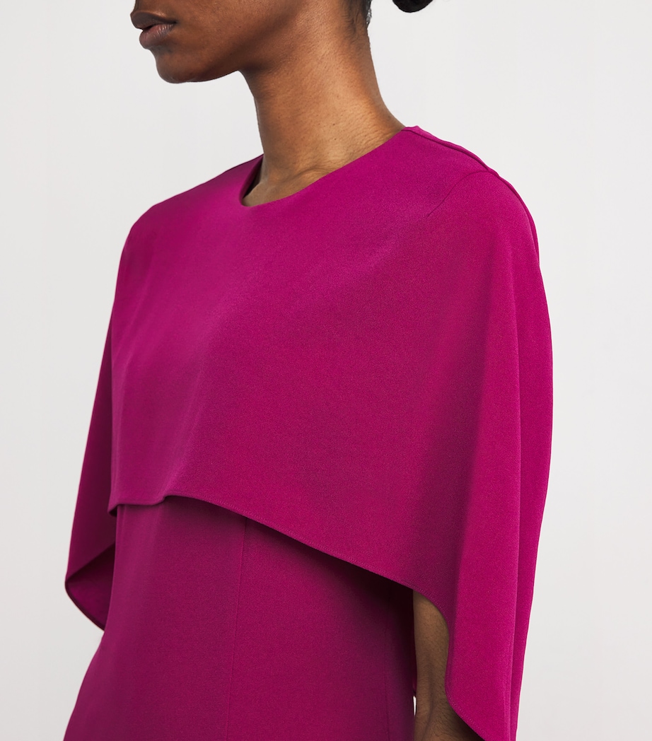 Satin Crepe Midi Dress DARK PINK Image 6