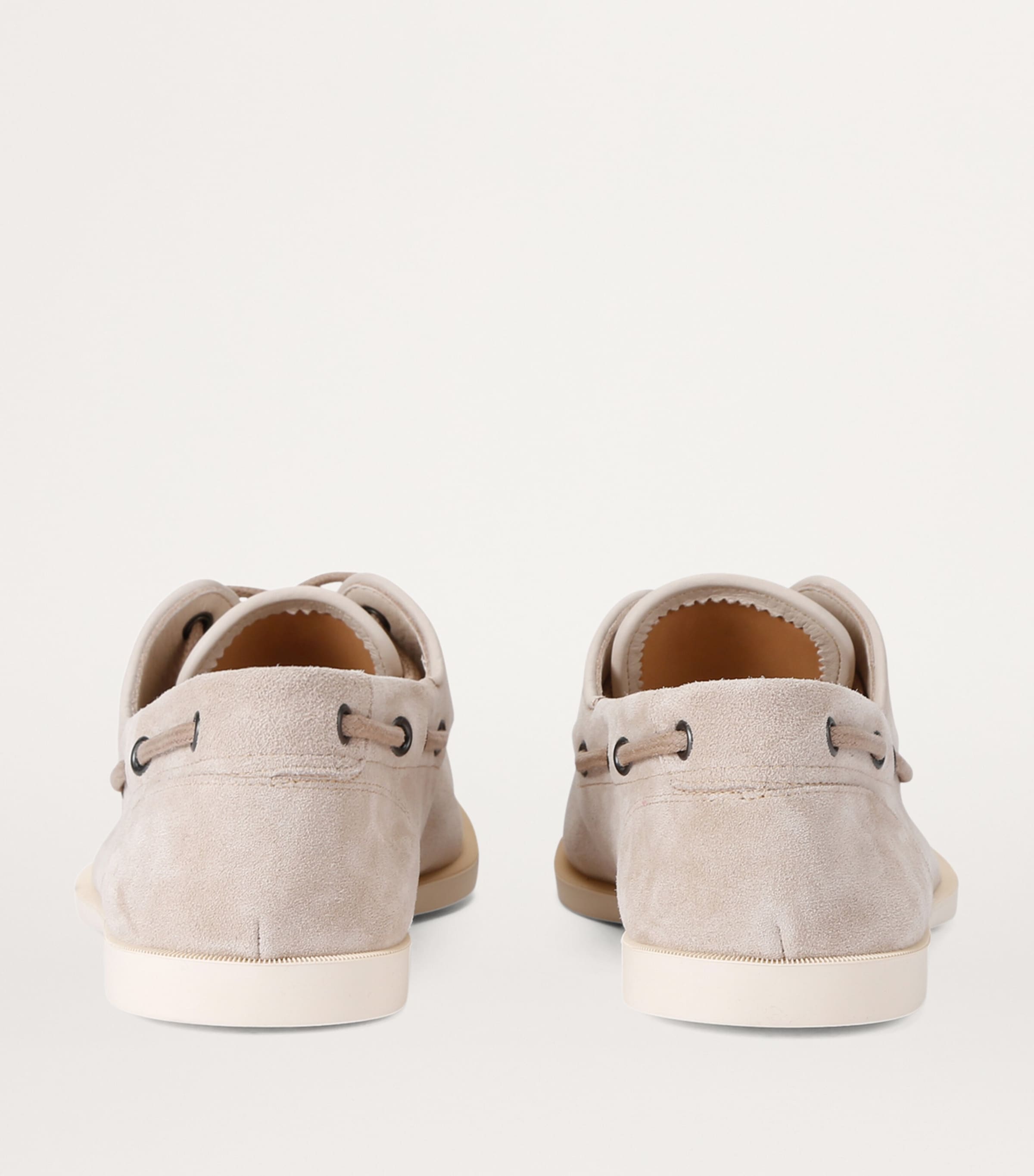 Leather Foil Boat Shoes GREY/DARK Image 2