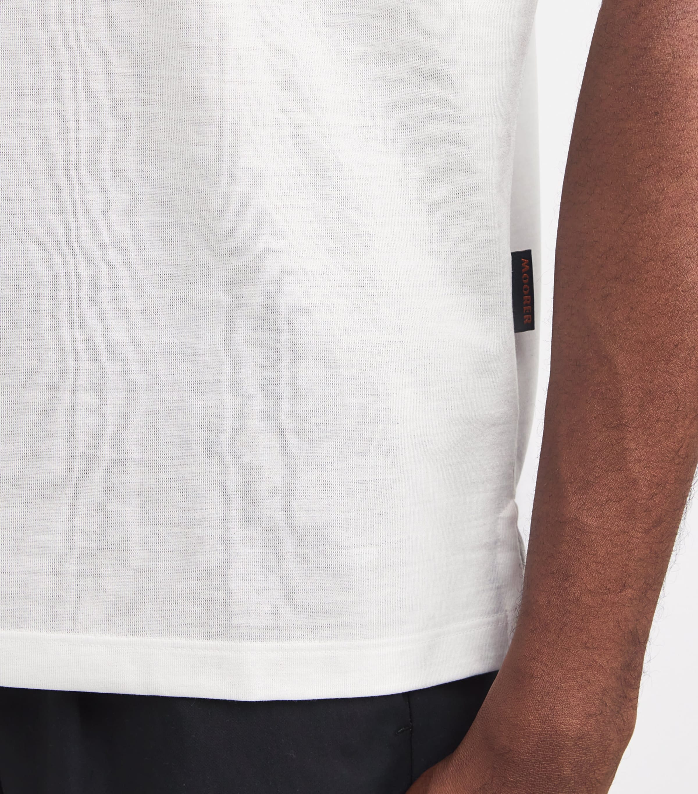 Cotton Zip-Up Polo Shirt V3714-BIANCO/ARANCIN Image 6