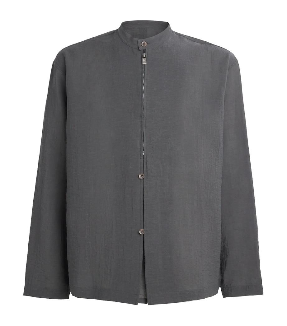 Le 17 Septembre Mens Dual-Layer Fastened Oversized Shirt Grey Image 1