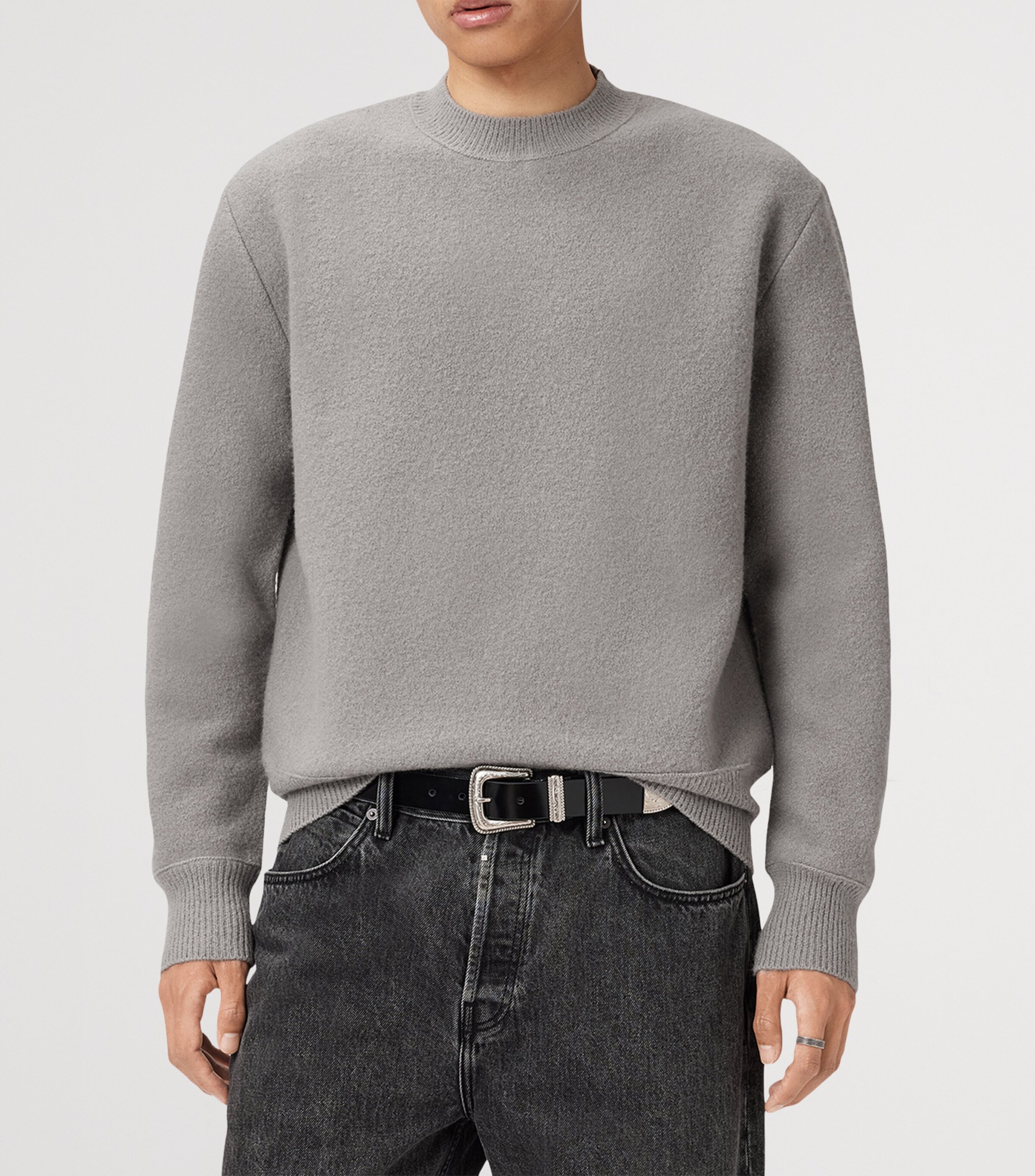 Merino Wool Marko Crew Sweater HENGE GREY Image 5