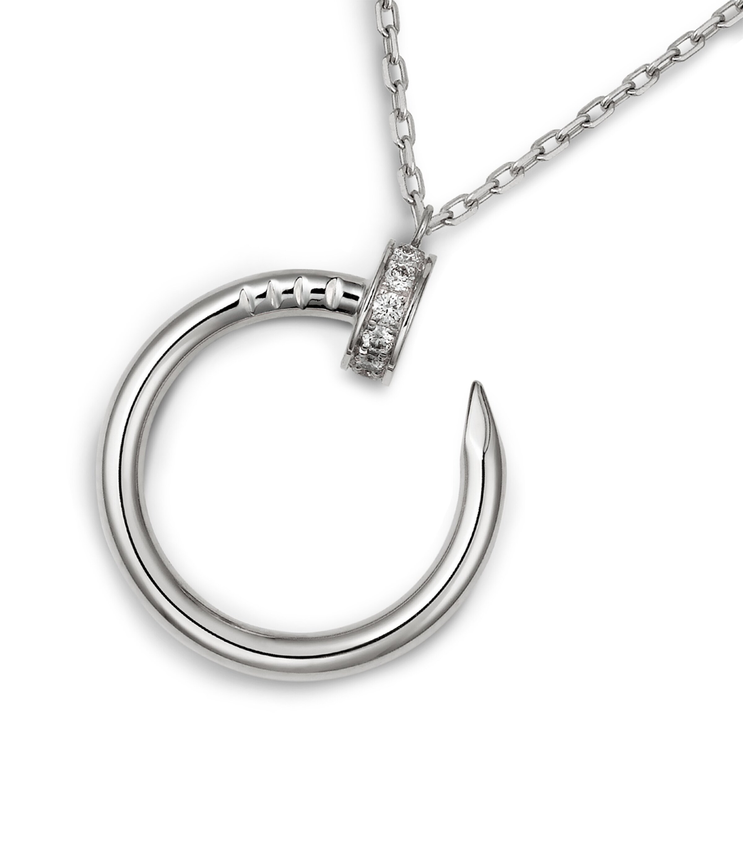 White Gold and Pavé Diamond Juste un Clou Necklace WHITE GOLD Image 2