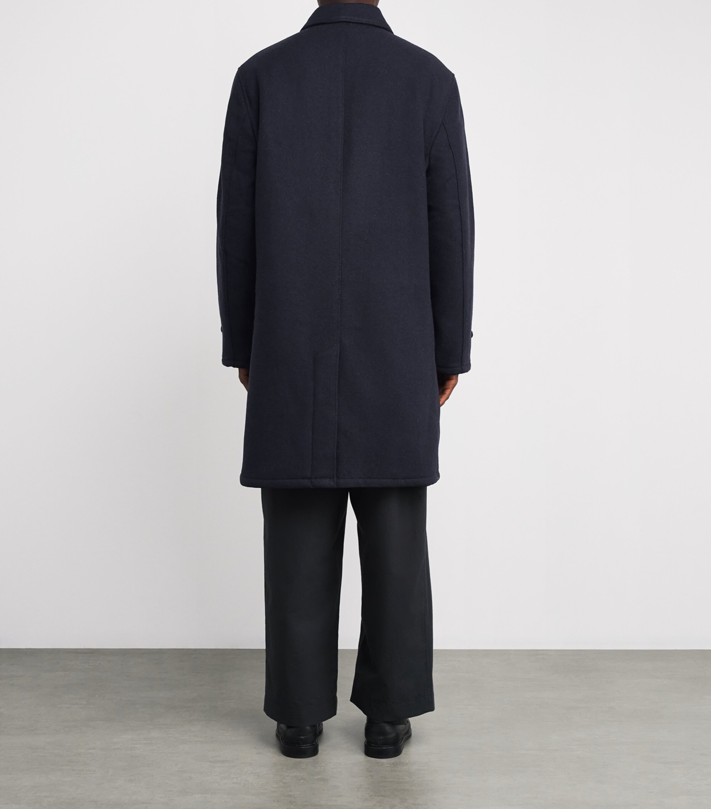 Wool Langdon Overcoat NAVY Image 4