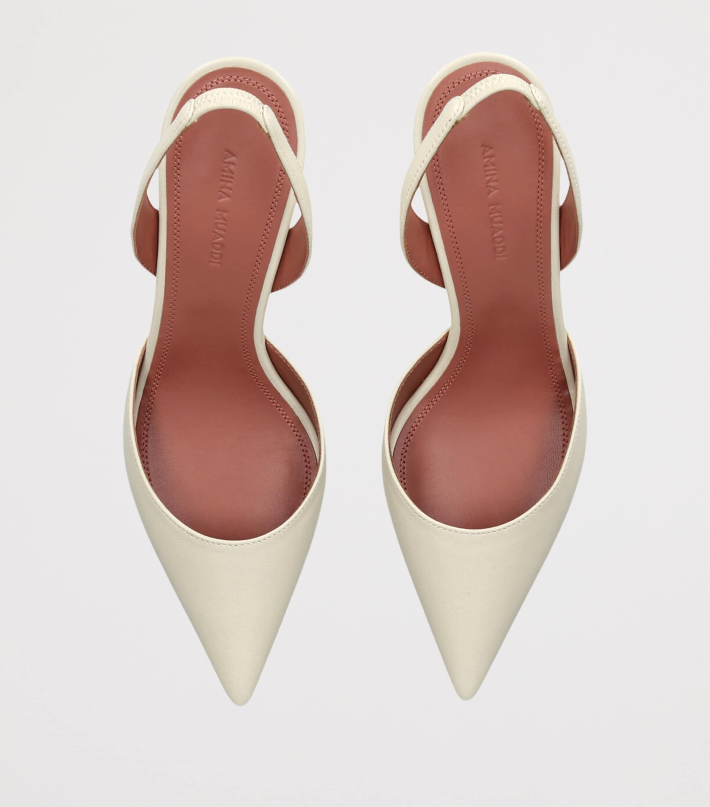 Leather Holli Slingback Pumps 70 BONE Image 4