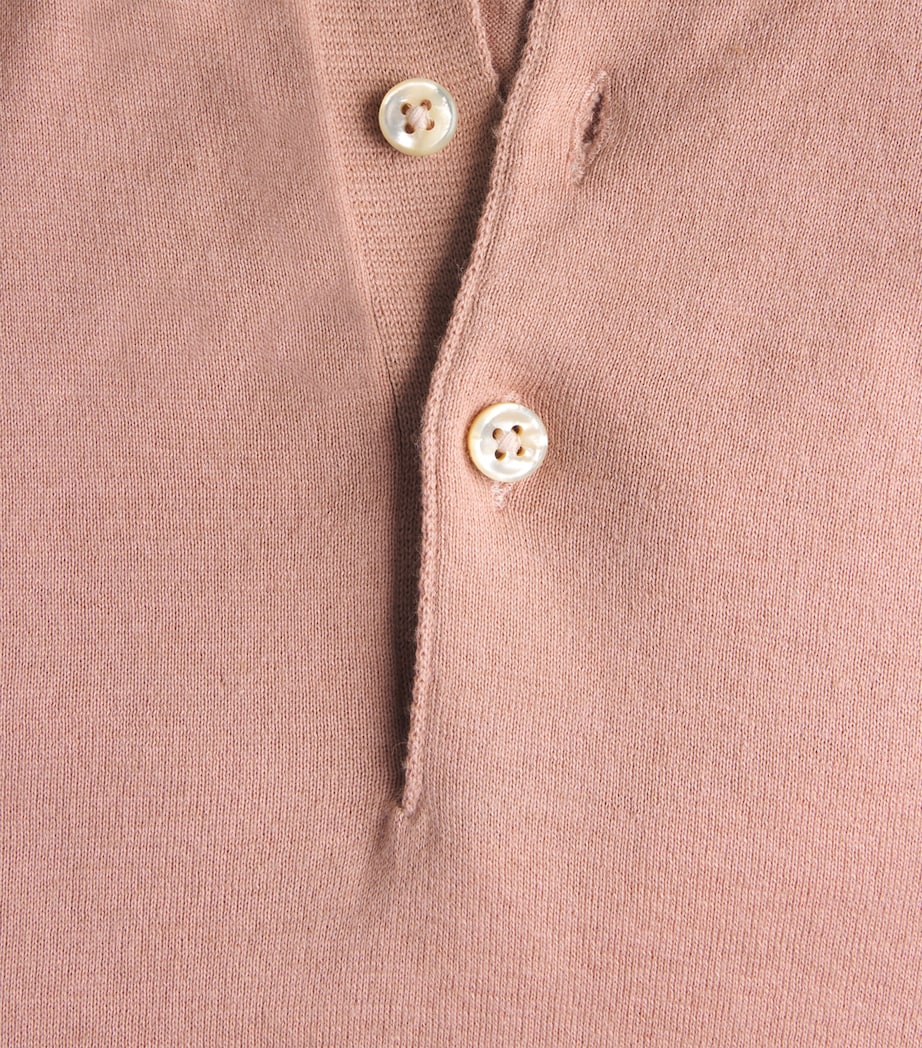 Cotton-Cashmere Polo Shirt E.9-ROSA Image 5