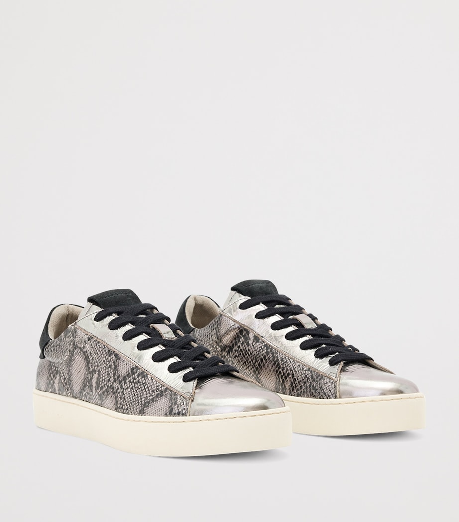 Leather Snake-Effect Shana Sneakers SILVER/BLACK Image 2