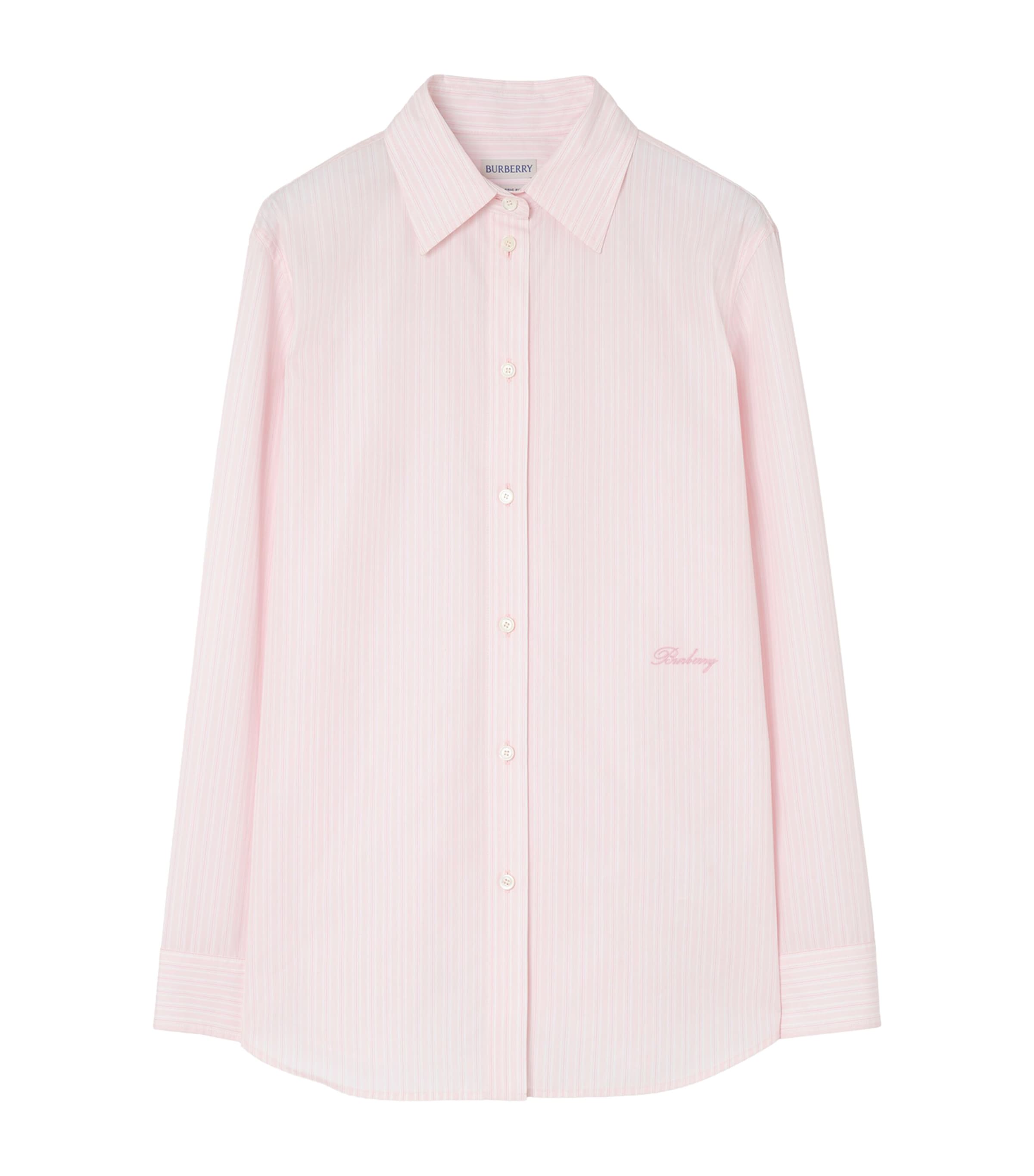 Burberry Womens Cotton Stripe Shirt Frosty Pink Stripe Image 1