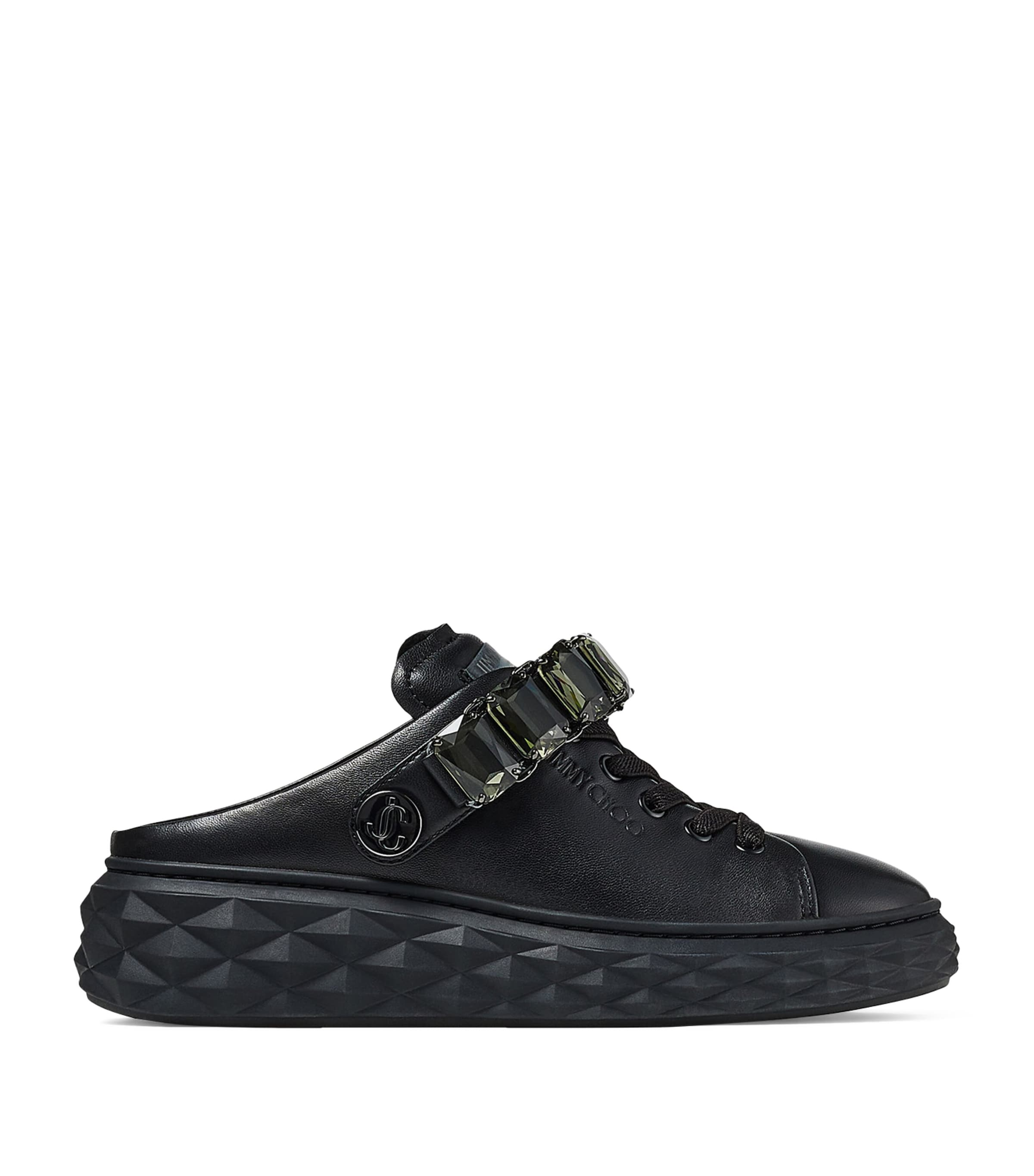 【23AW NEW】Jimmy Choo_man / レザー スライド / Black 98233ac73225a8c5774100f162f415