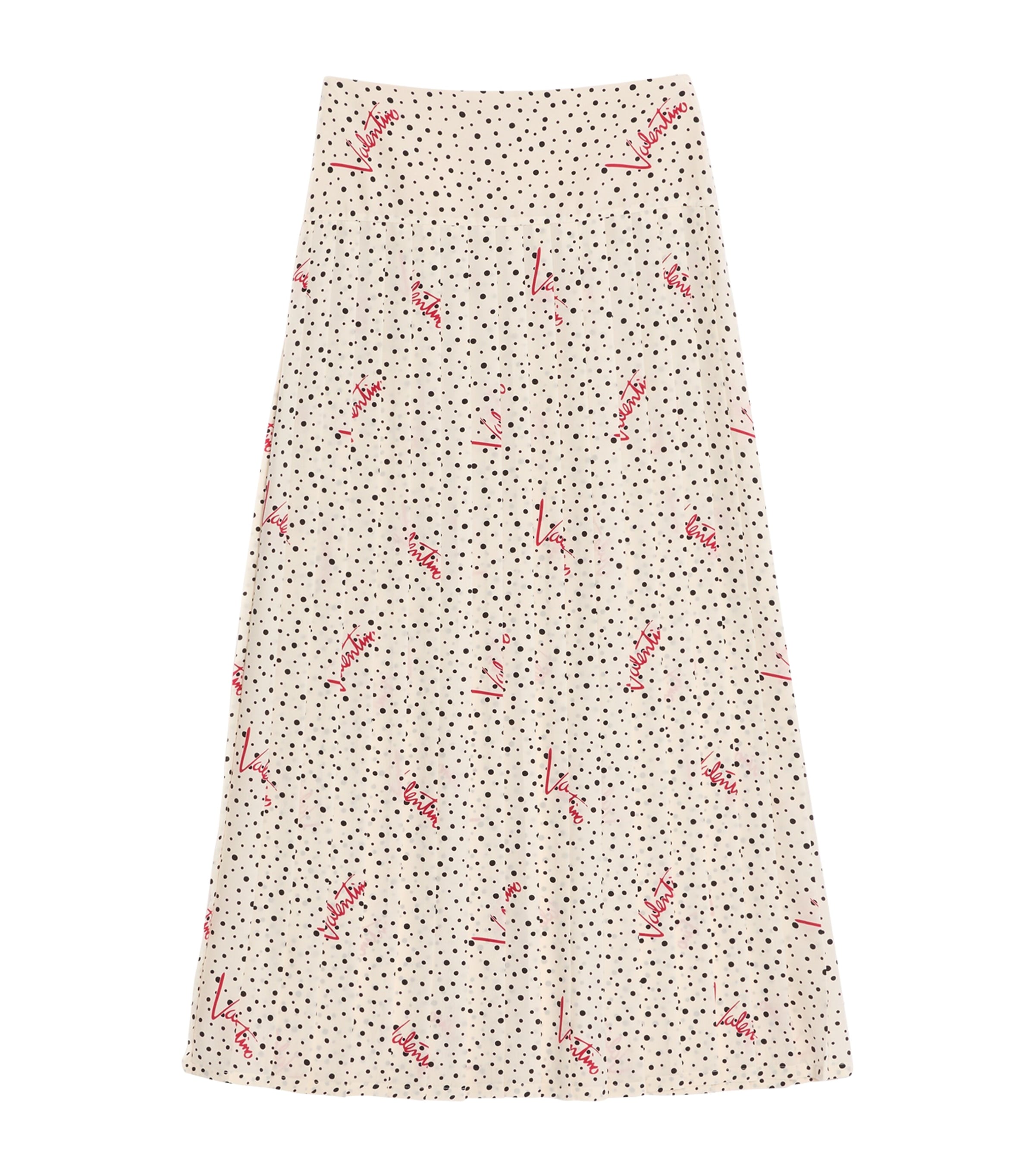 Valentino Womens Silk Plus De Pois Midi Skirt Image 1