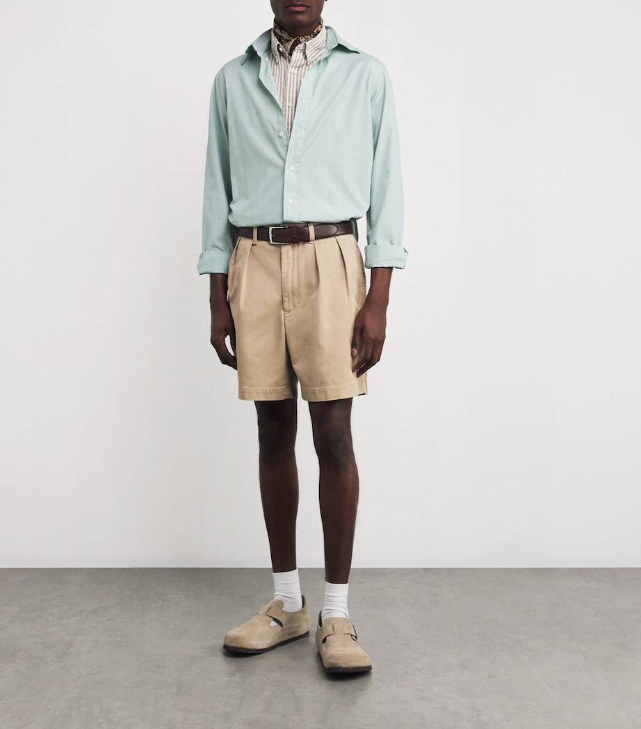 Cotton End-on-End Shirt GREEN Image 2