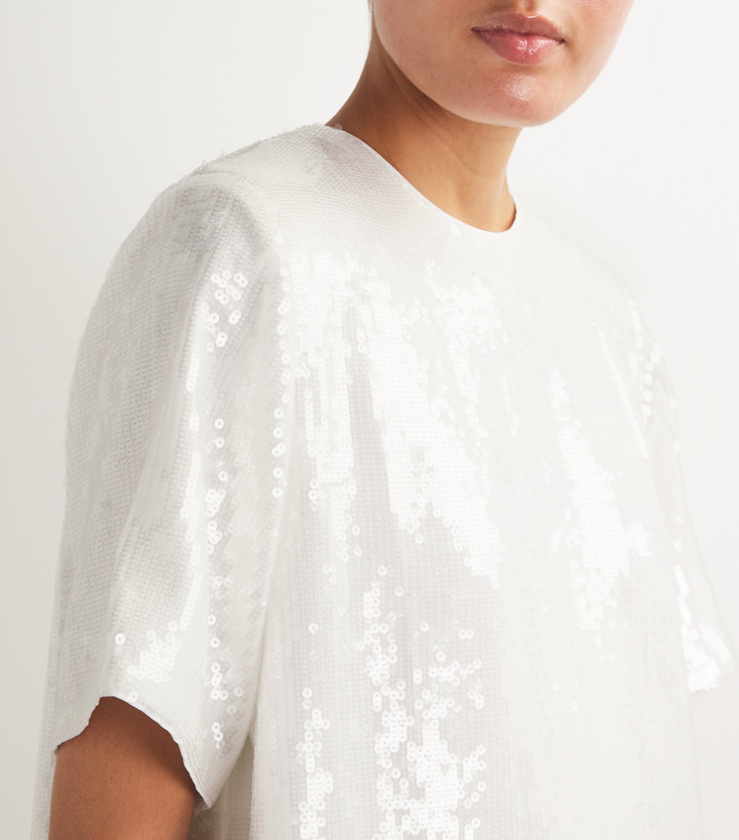 theory white sequin dress Recycled Sequins T-Shirt Dress