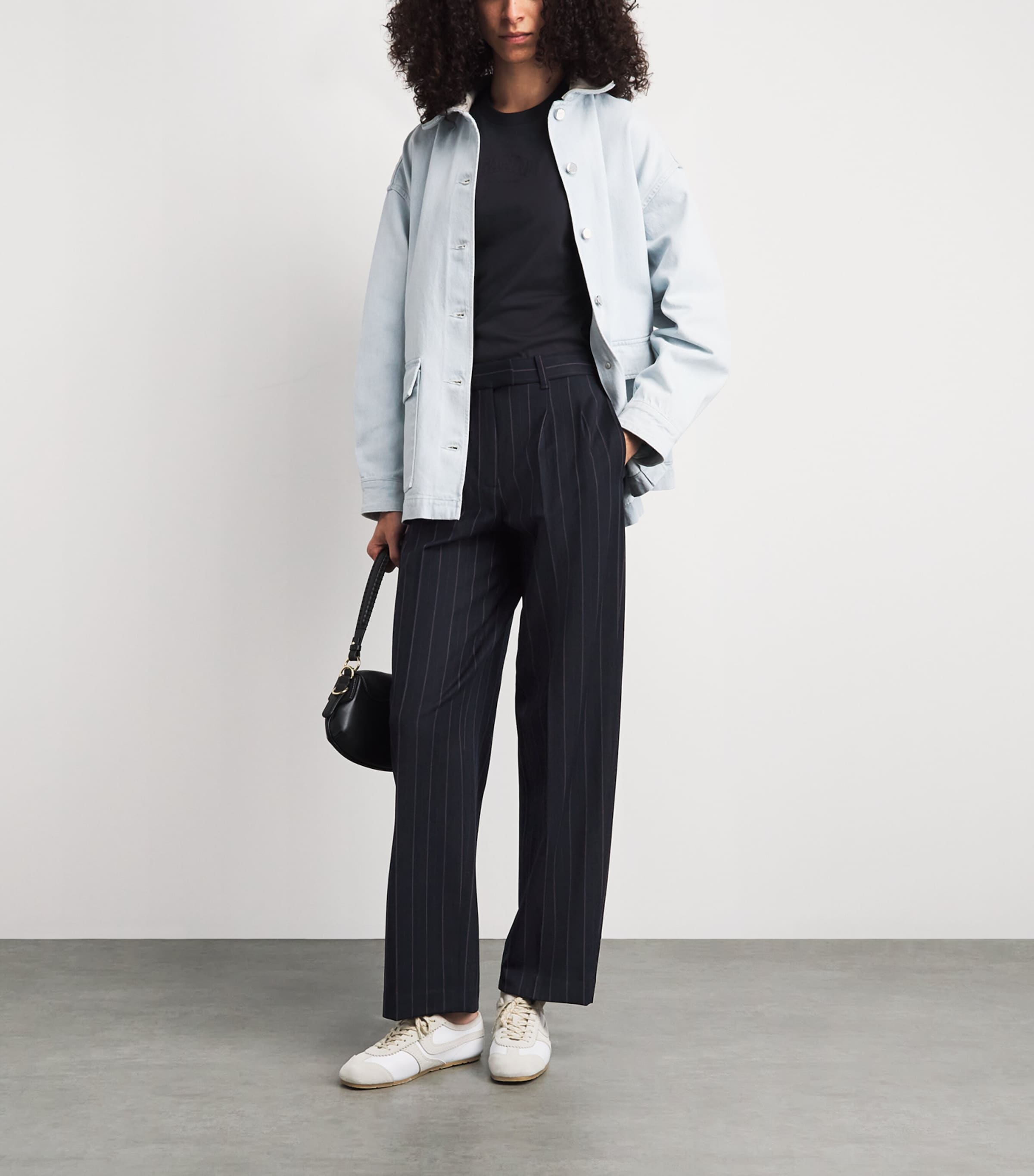 Rag & Bone Womens Pinstripe Wide-Leg Trousers Nvyst Image 2