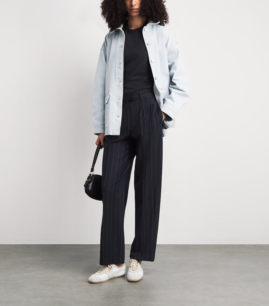 Rag & Bone Womens Pinstripe Wide-Leg Trousers Nvyst Image 2