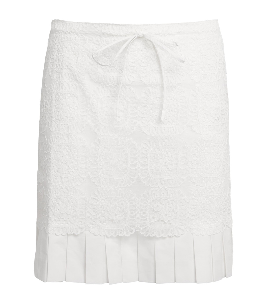 Claudie Pierlot Womens Lace Pleated Mini Skirt White Image 1