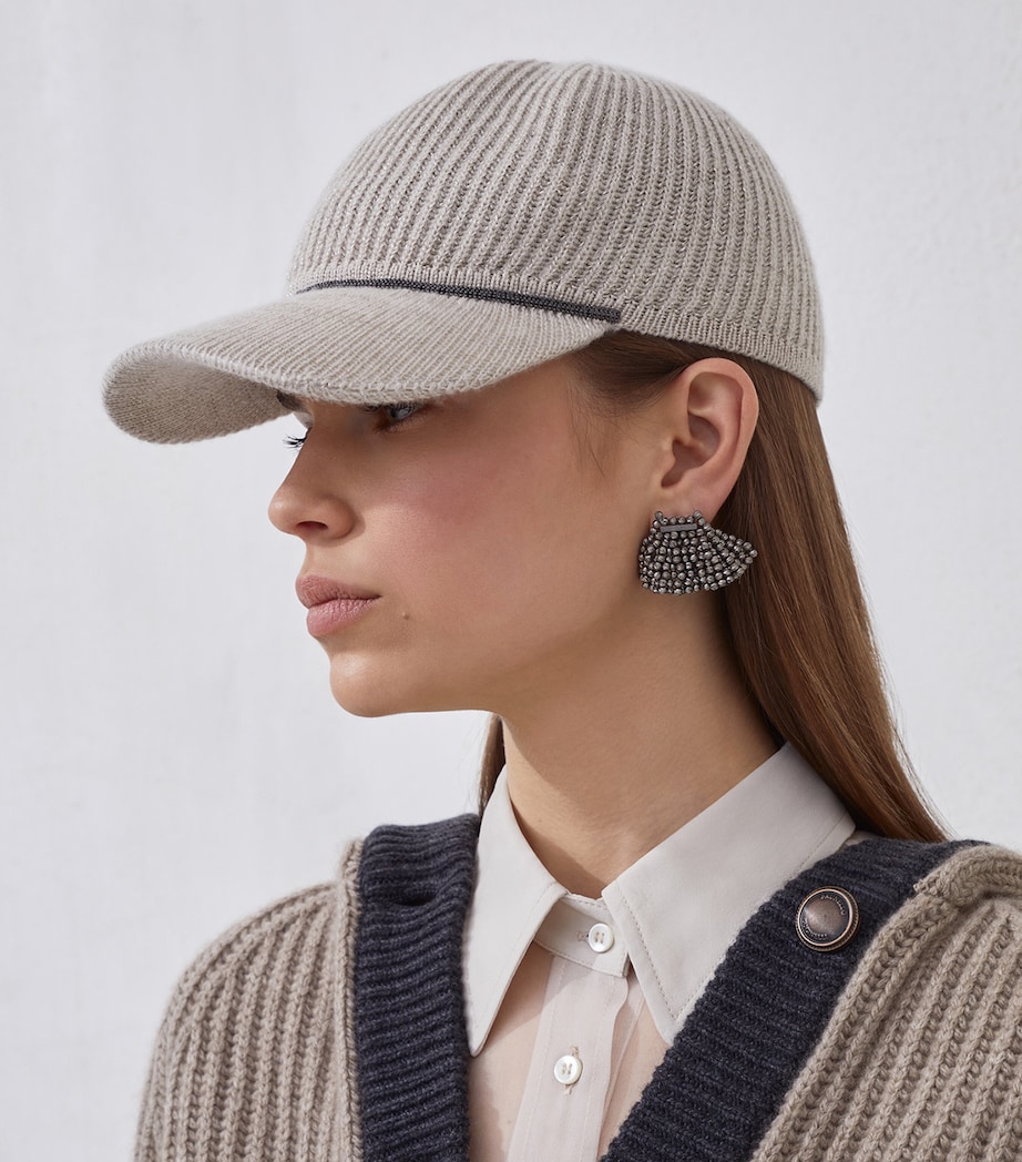 Cashmere-Blend Monili Baseball Cap CEF37 Image 2