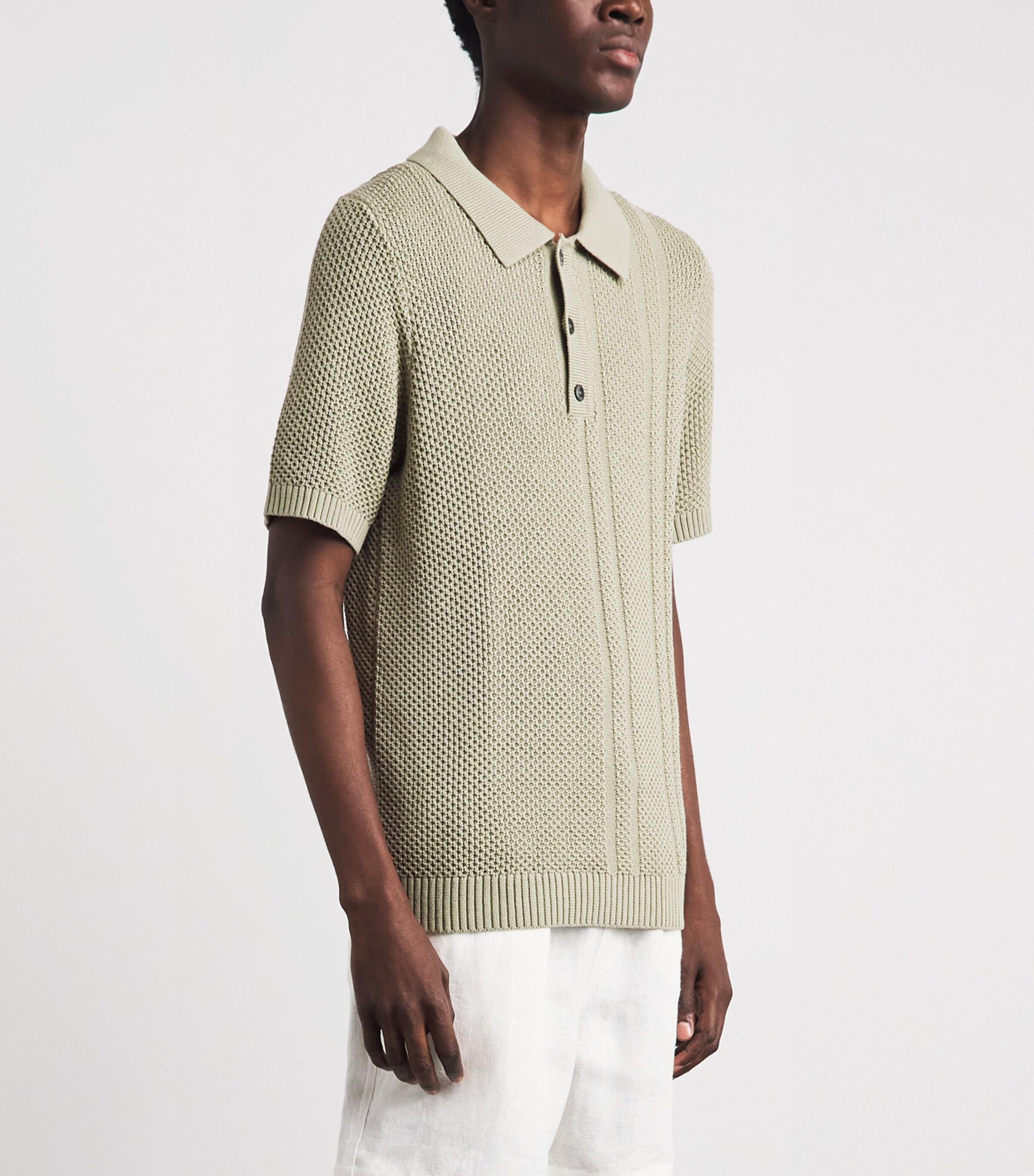 CHÉ Mens Cotton Santino Polo Shirt Sage Image 4