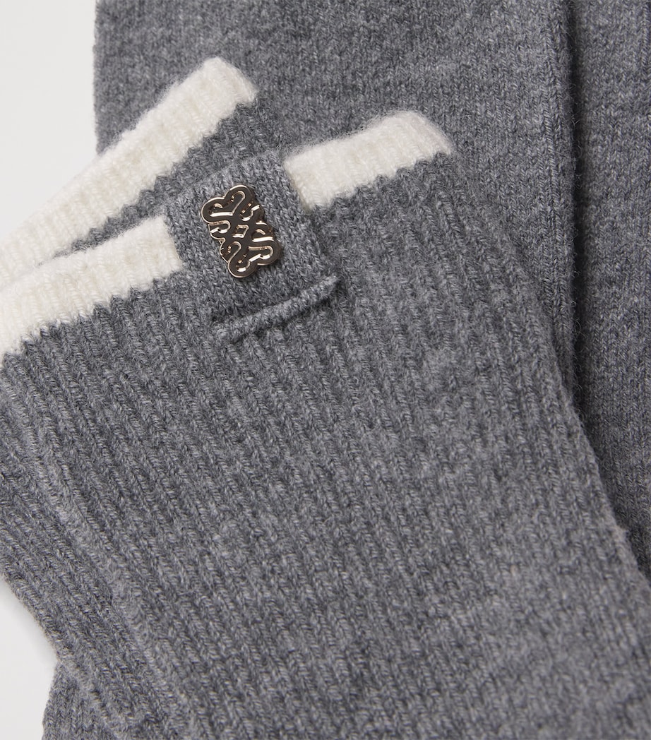 Wool-Cashmere-Blend Two-Tone Socks GREY Image 2