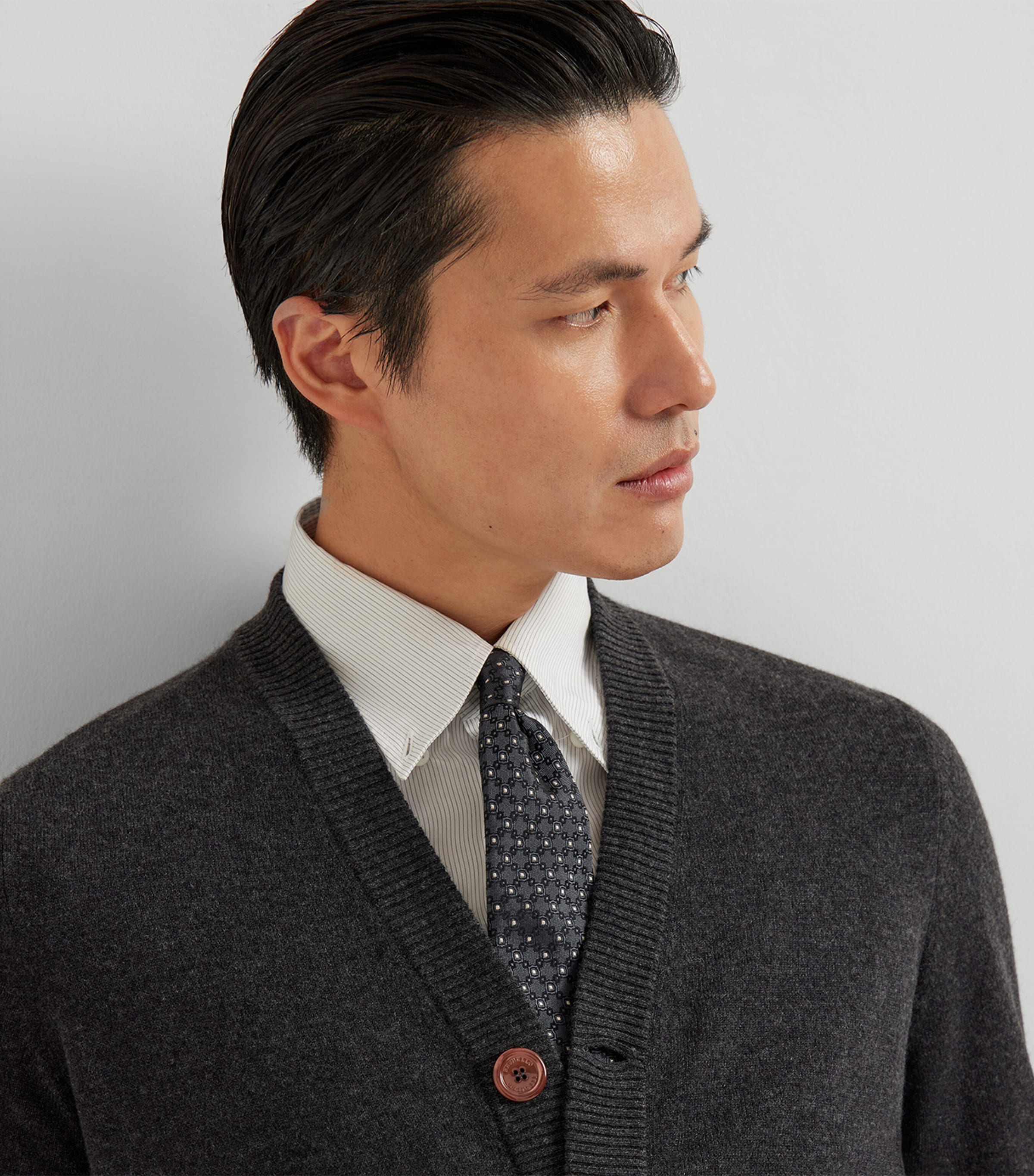 Cashmere Rib-Knit Cardigan CYO27 Image 6