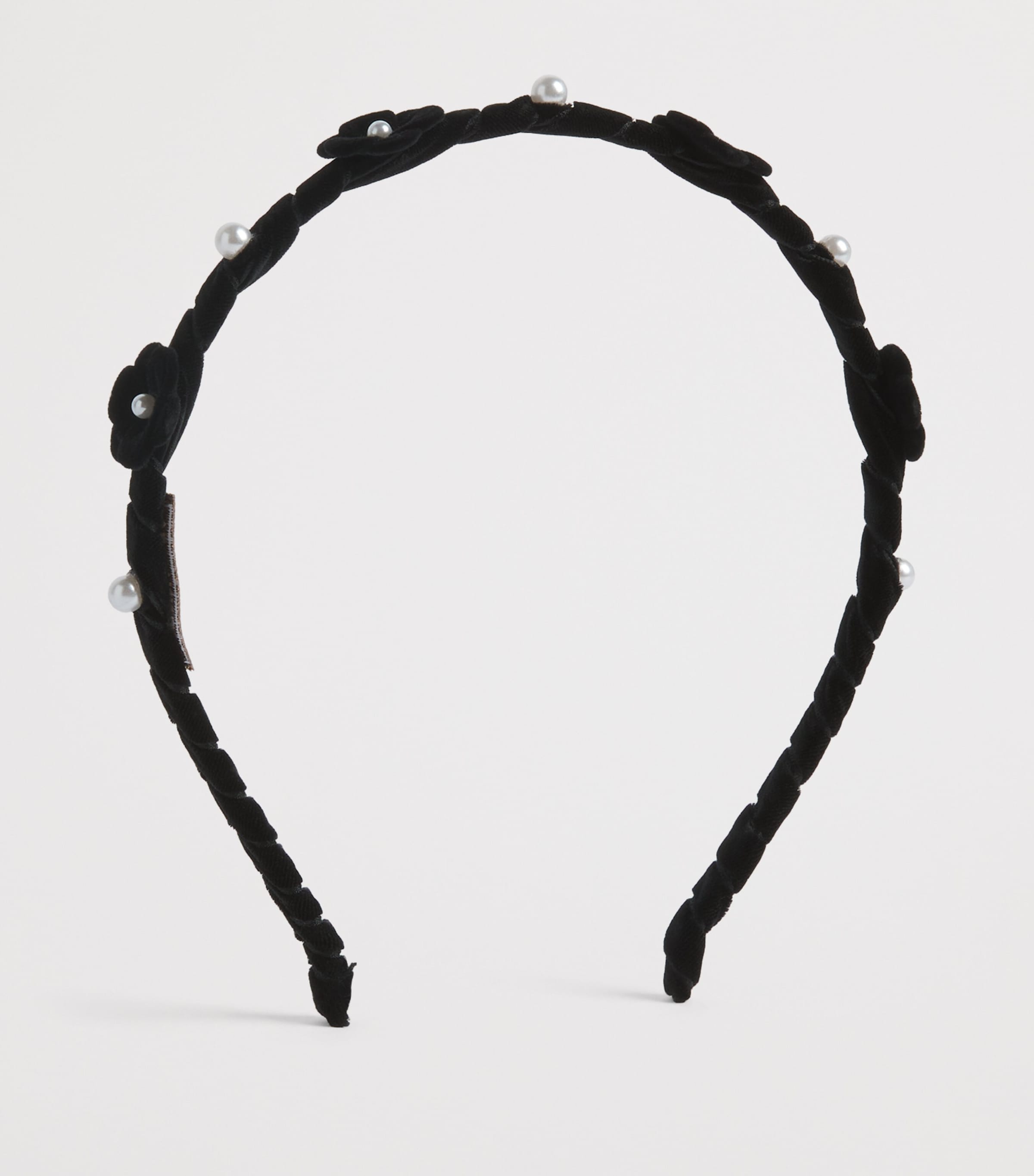 Monnalisa Velvet Flower-Detail Headband Nero Image 2