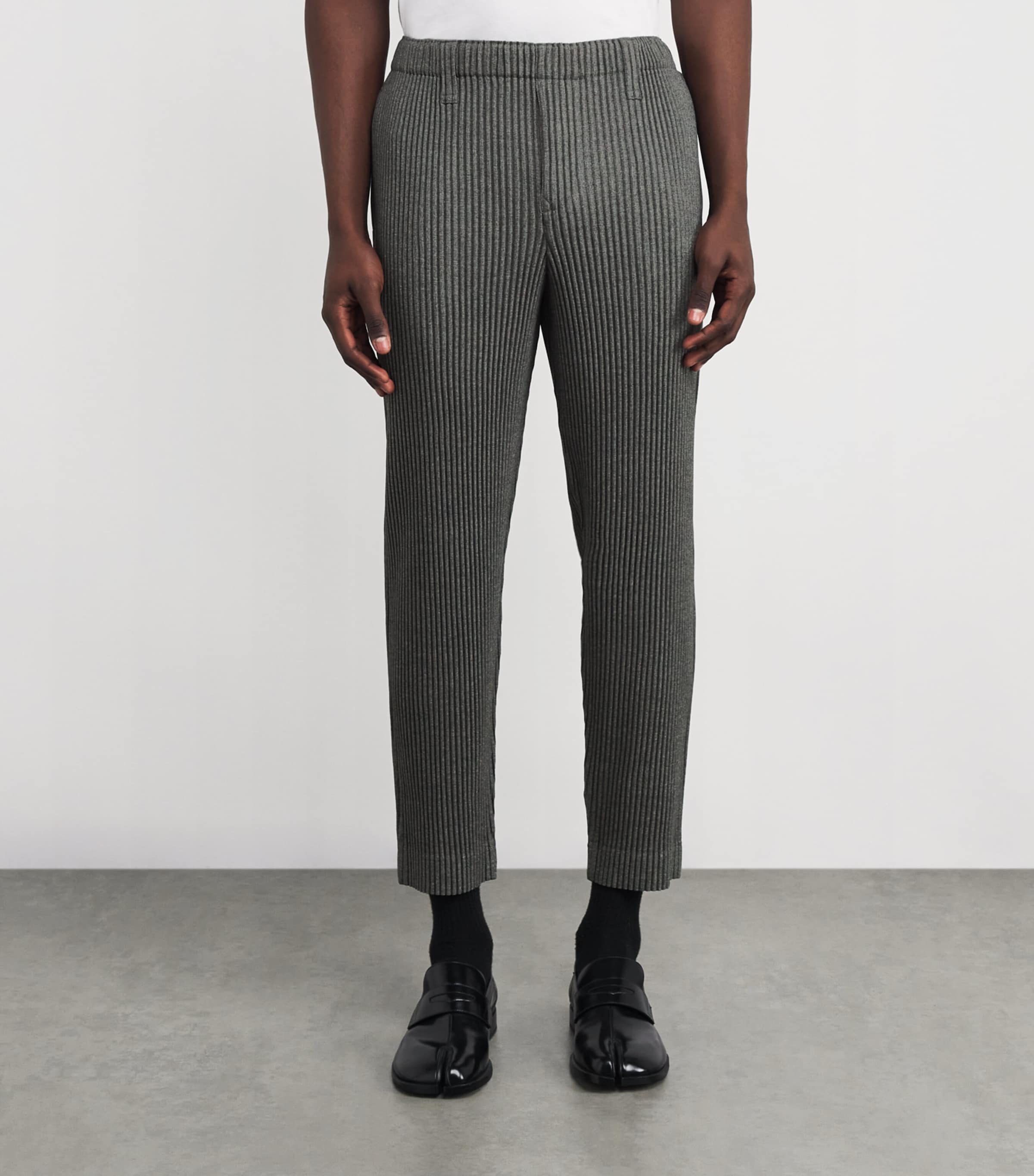 Wool-Effect Pleated Tailored Trousers 12-GRAY Image 3