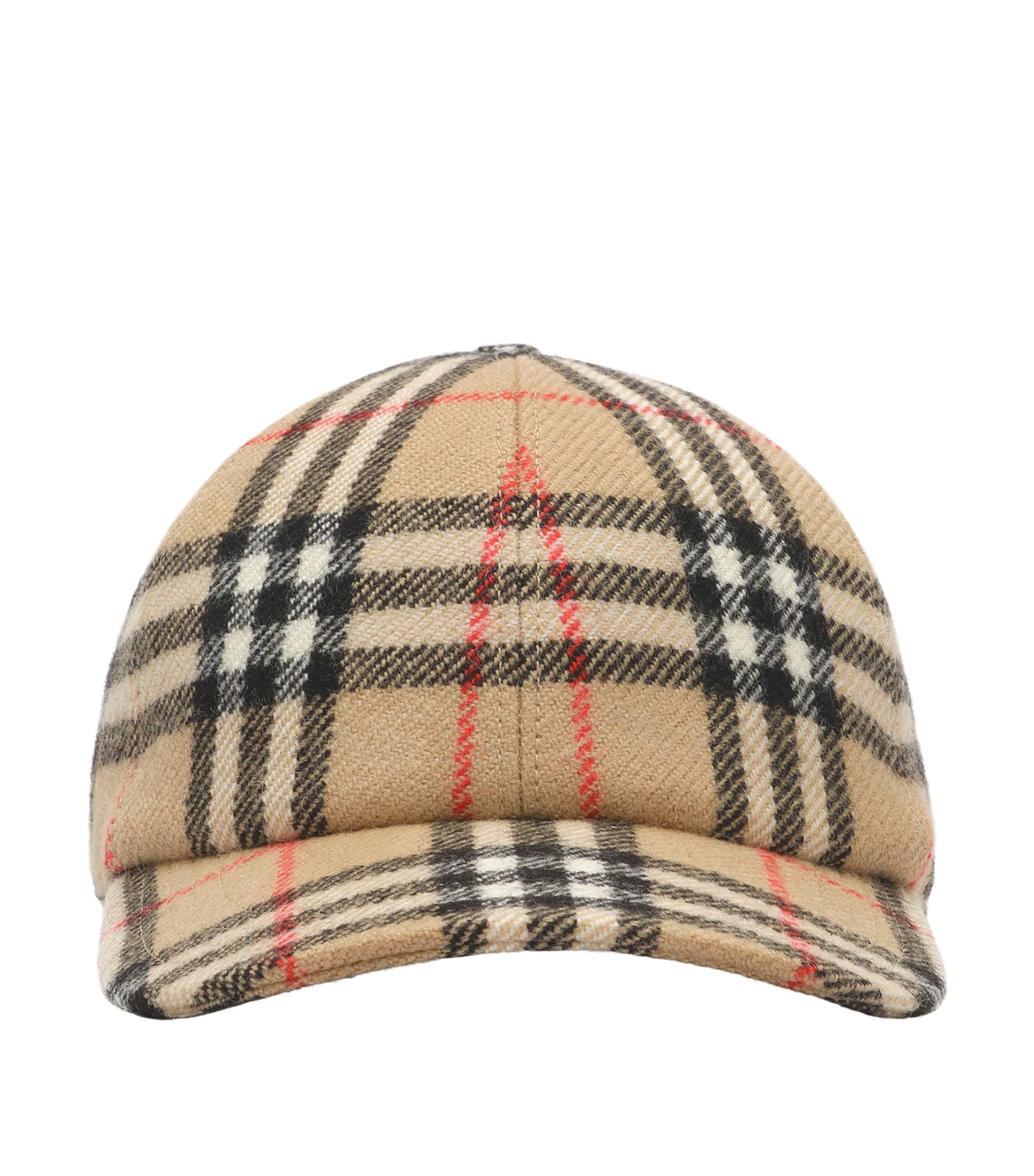 Burberry Wool Check Baseball Cap Archive Beige Ip Chk Image 1