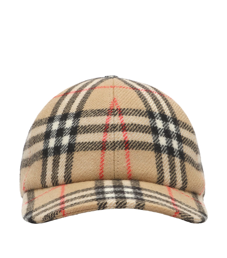 Burberry Wool Check Baseball Cap Archive Beige Ip Chk Image 1