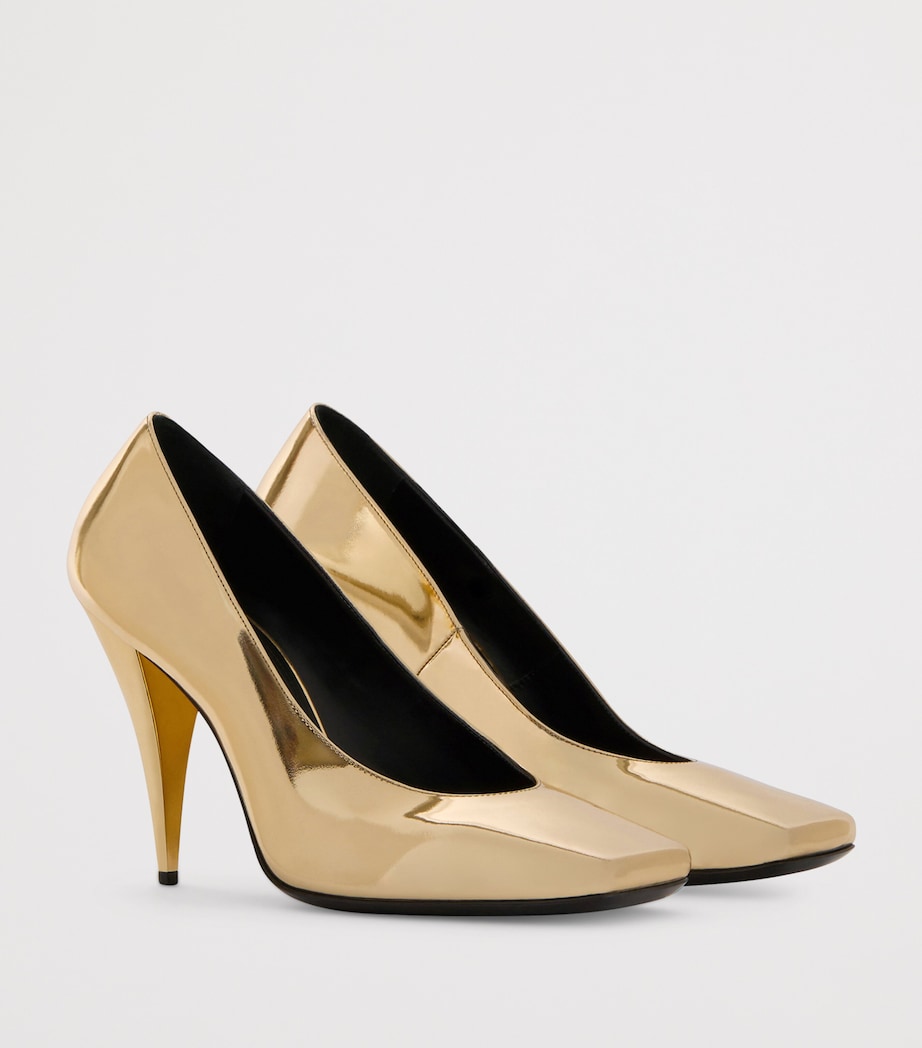 Patent Leather Square-Toe Pumps 95 GOLDEN Image 3