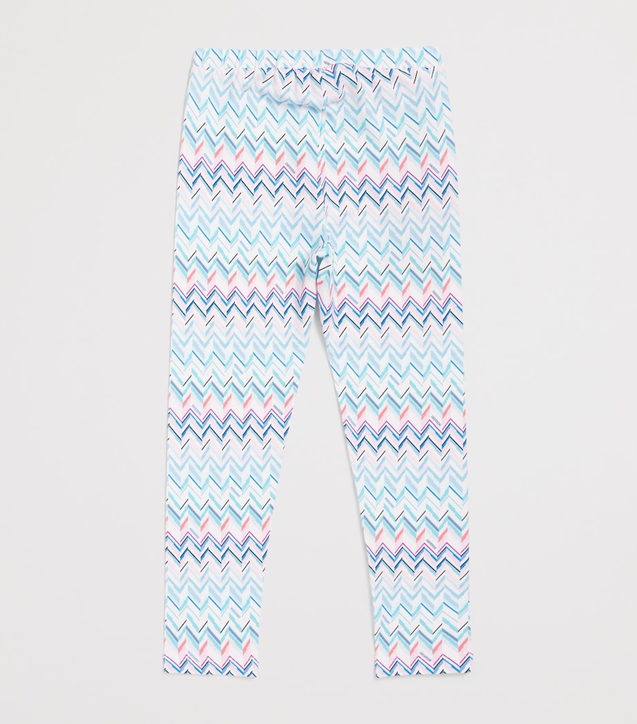 Zigzag Print Leggings (4-14 Years) 600RSLIGHT BLUE/PINK Image 2
