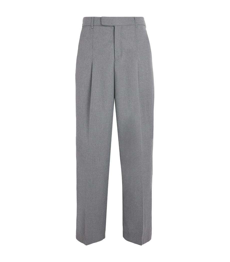Everyday Wide-Leg Pleated Trousers LIGHT GREY Image 1