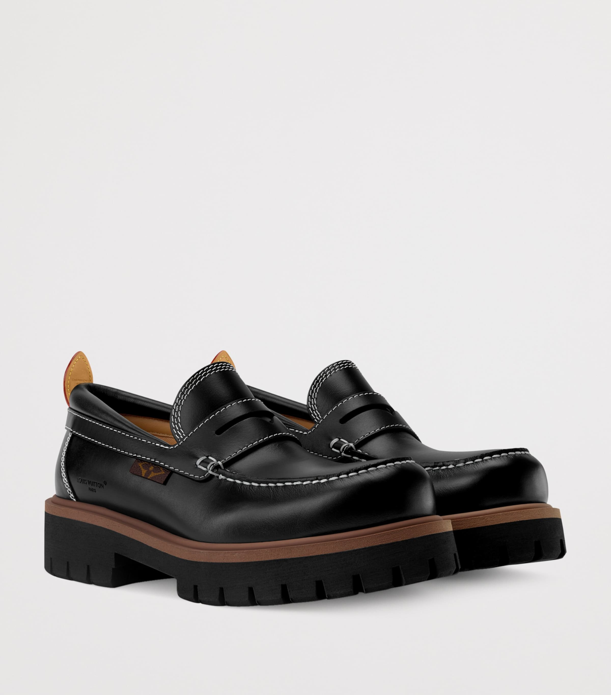 Leather Remix Loafers BLACK Image 3