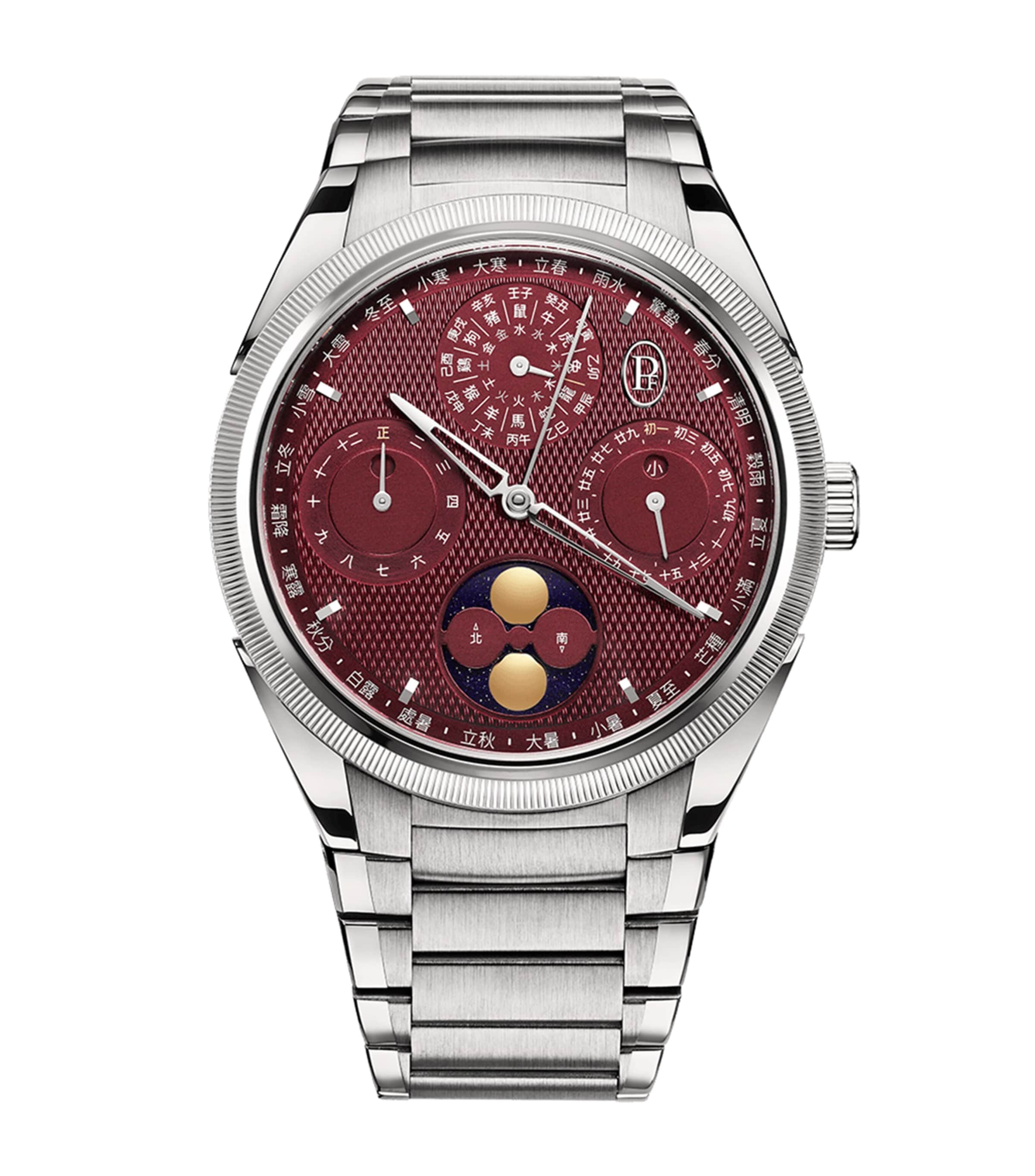 Stainless Steel Tonda PF Xiali Chinese Calendar Watch 42mm RED Image 1
