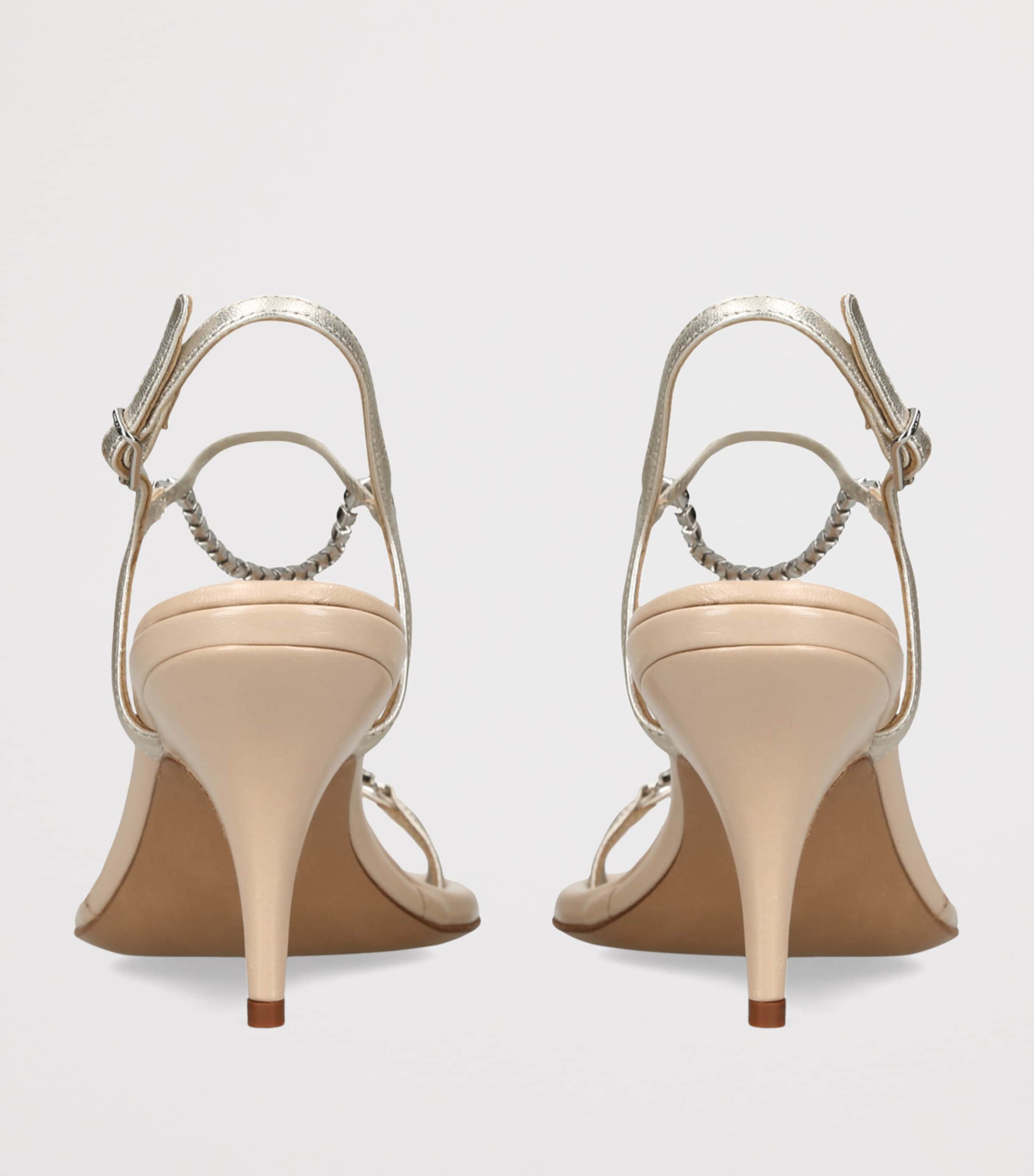 Chloé Metallic Leather Zia Heeled Sandals 80 Bone Image 2