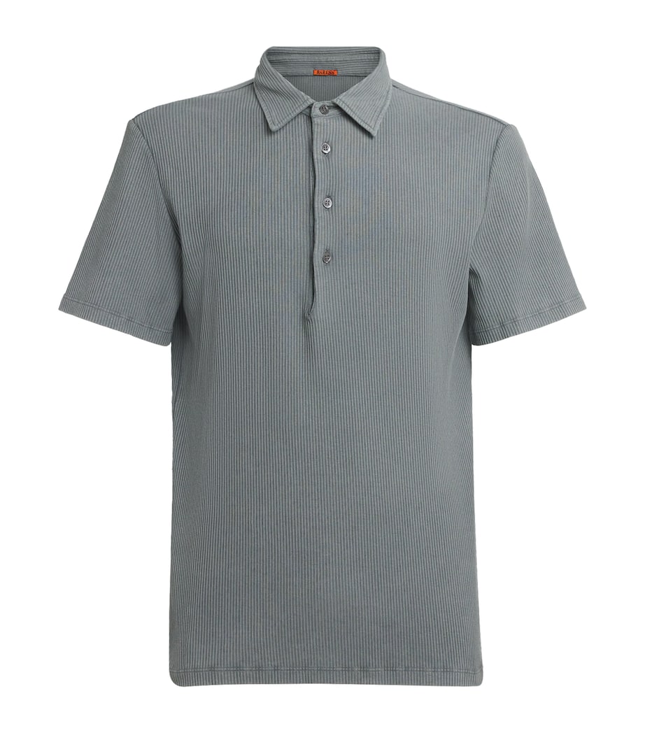 Barena Mens Cotton-Linen-Blend Polo Shirt Piombo Image 1