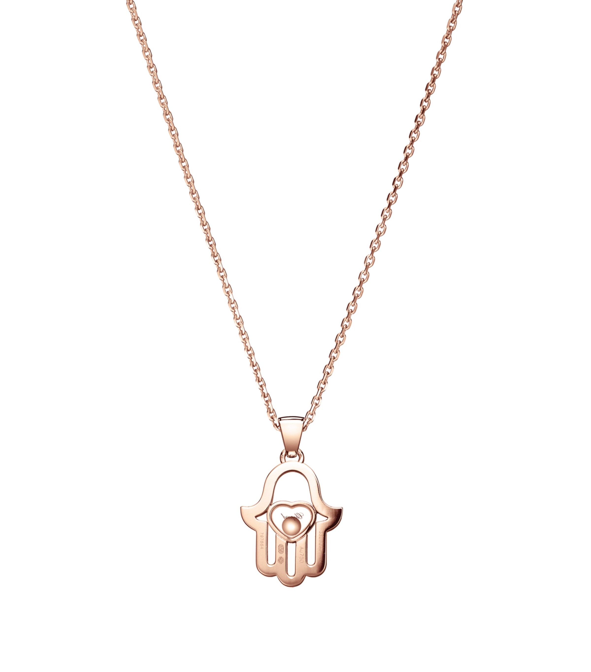 Rose Gold and Diamond Good Luck Necklace 18K ROSE GOLD Image 3