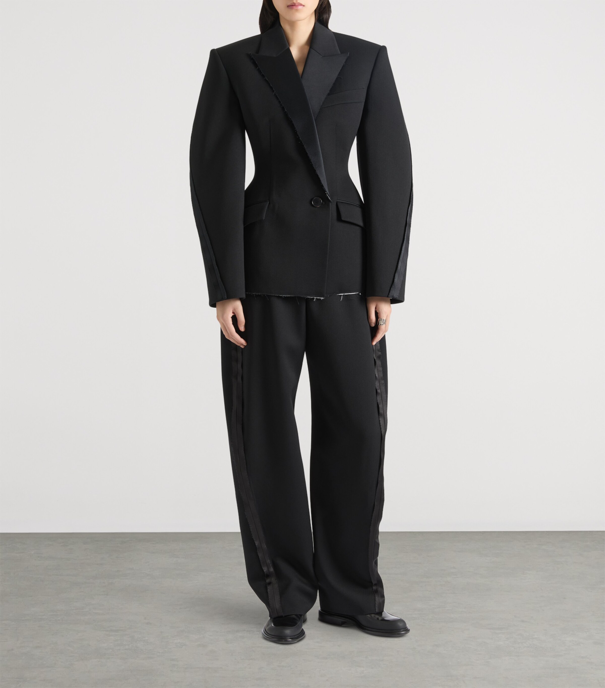 Wool Cocoon Trousers BLACK Image 2