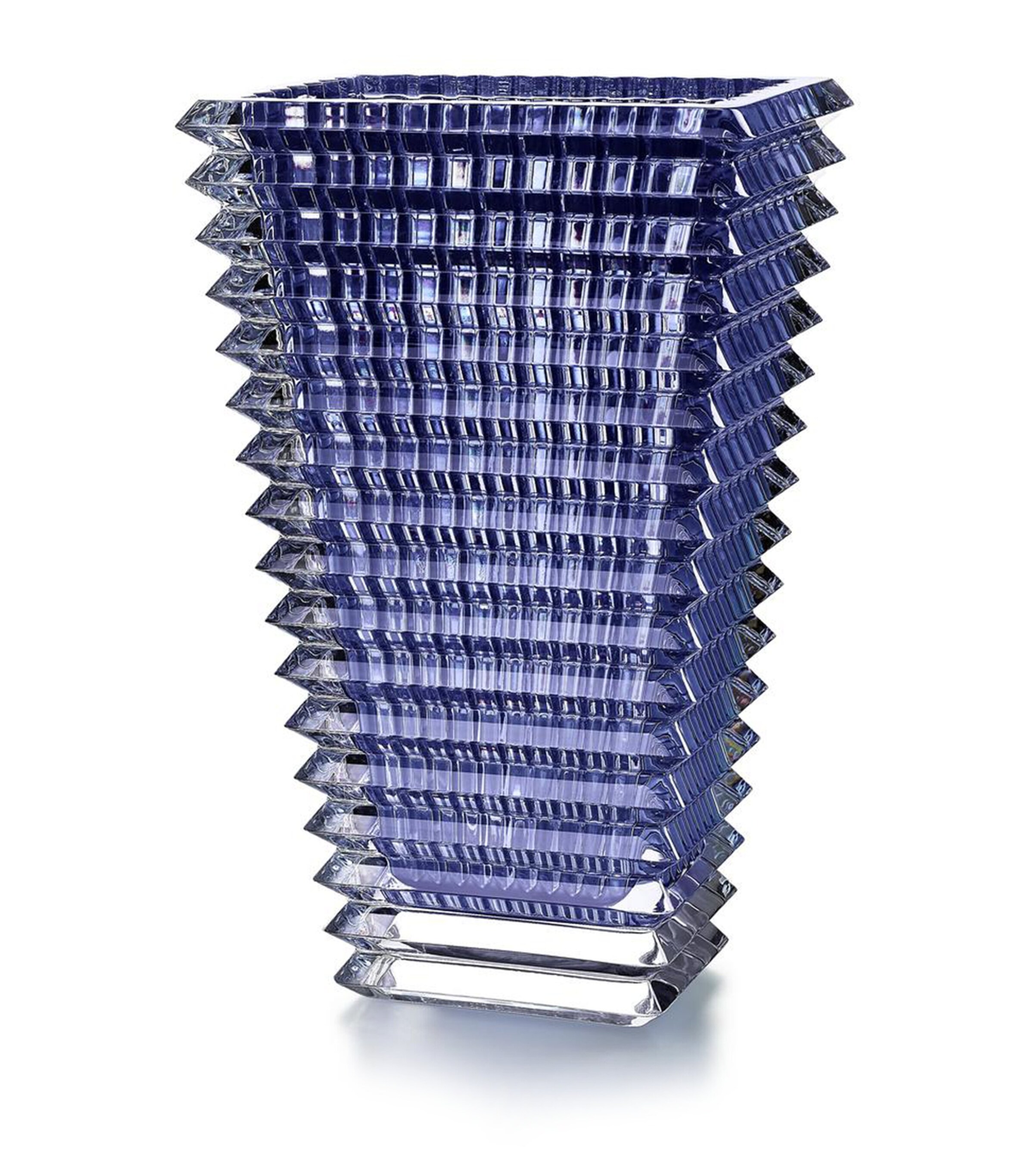 BACCARAT LARGE EYE RECTANGULAR BLUE VASE